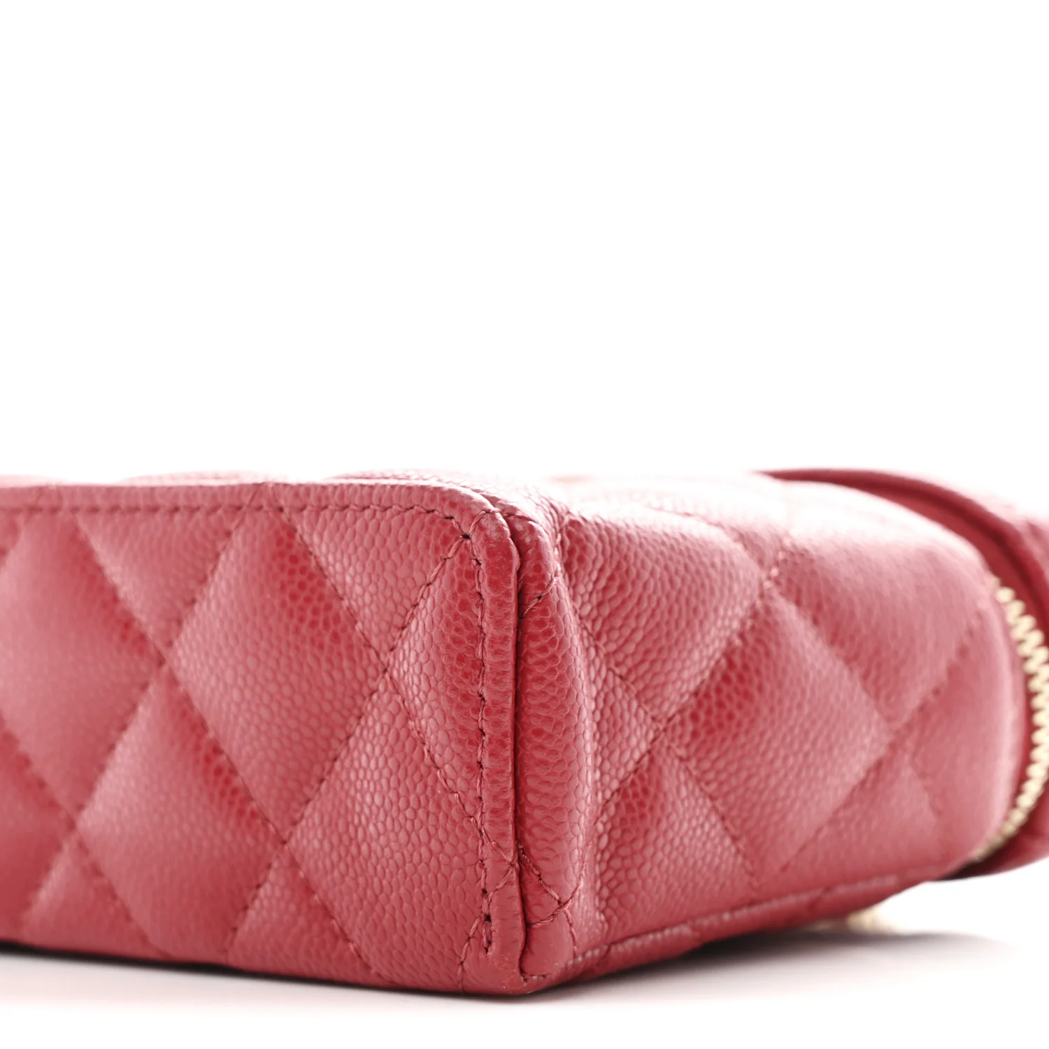 Caviar Quilted Top Handle Slim Vanity With Chain Red - Image 10