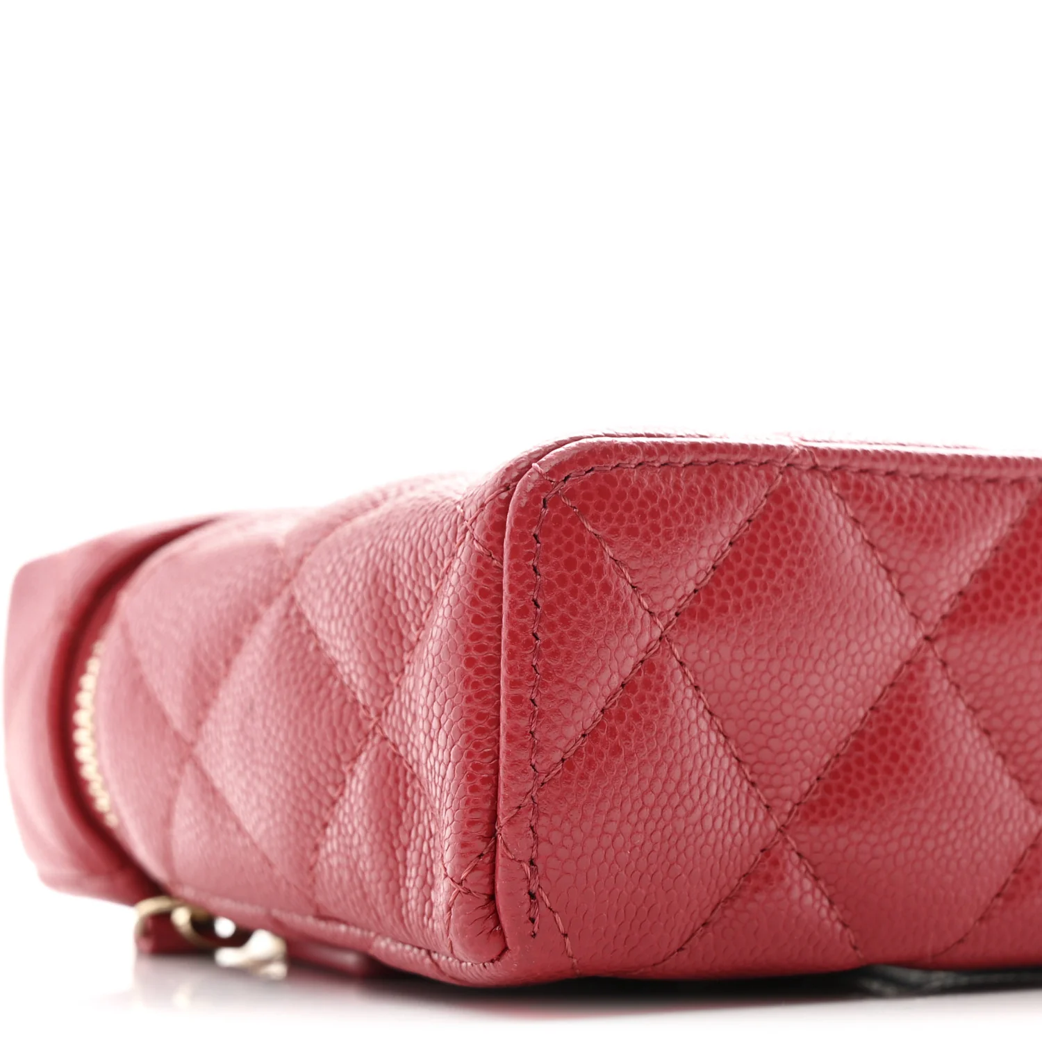 Caviar Quilted Top Handle Slim Vanity With Chain Red - Image 9