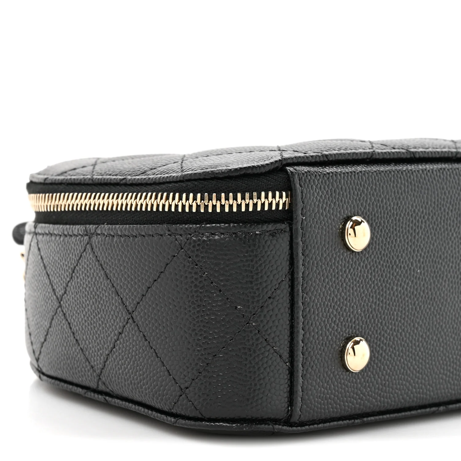 Caviar Quilted Top Handle Vanity Case Black - Image 10