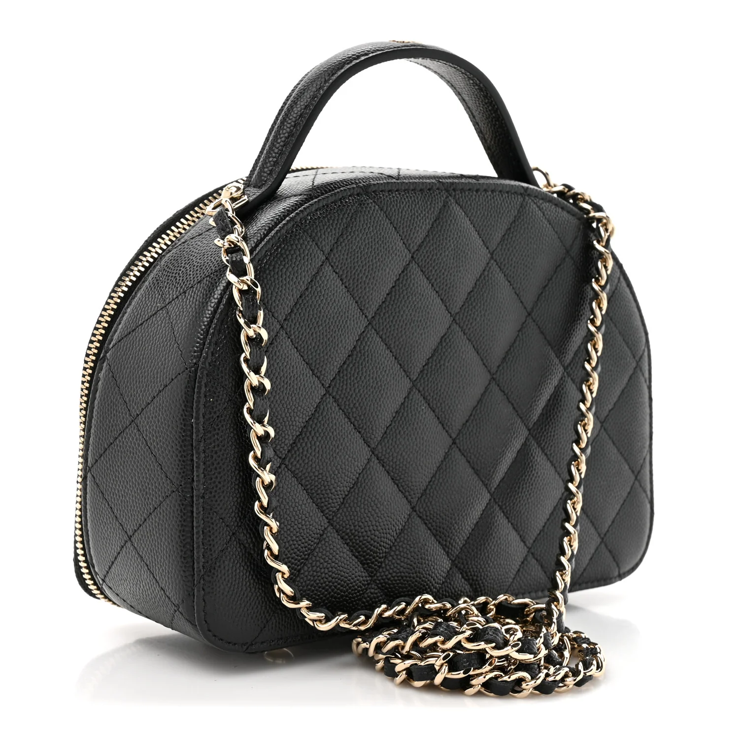 Caviar Quilted Top Handle Vanity Case Black - Image 3