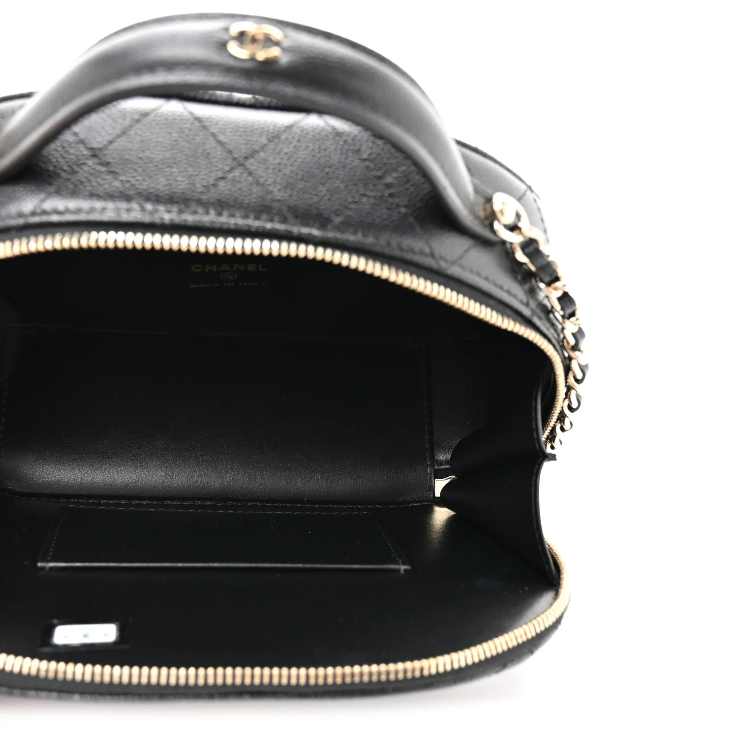 Caviar Quilted Top Handle Vanity Case Black - Image 5