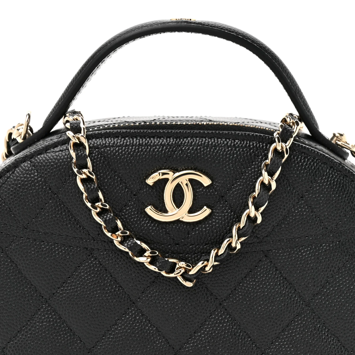Caviar Quilted Top Handle Vanity Case Black - Image 8
