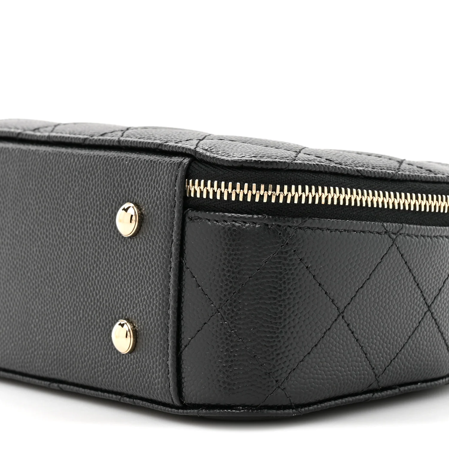 Caviar Quilted Top Handle Vanity Case Black - Image 9