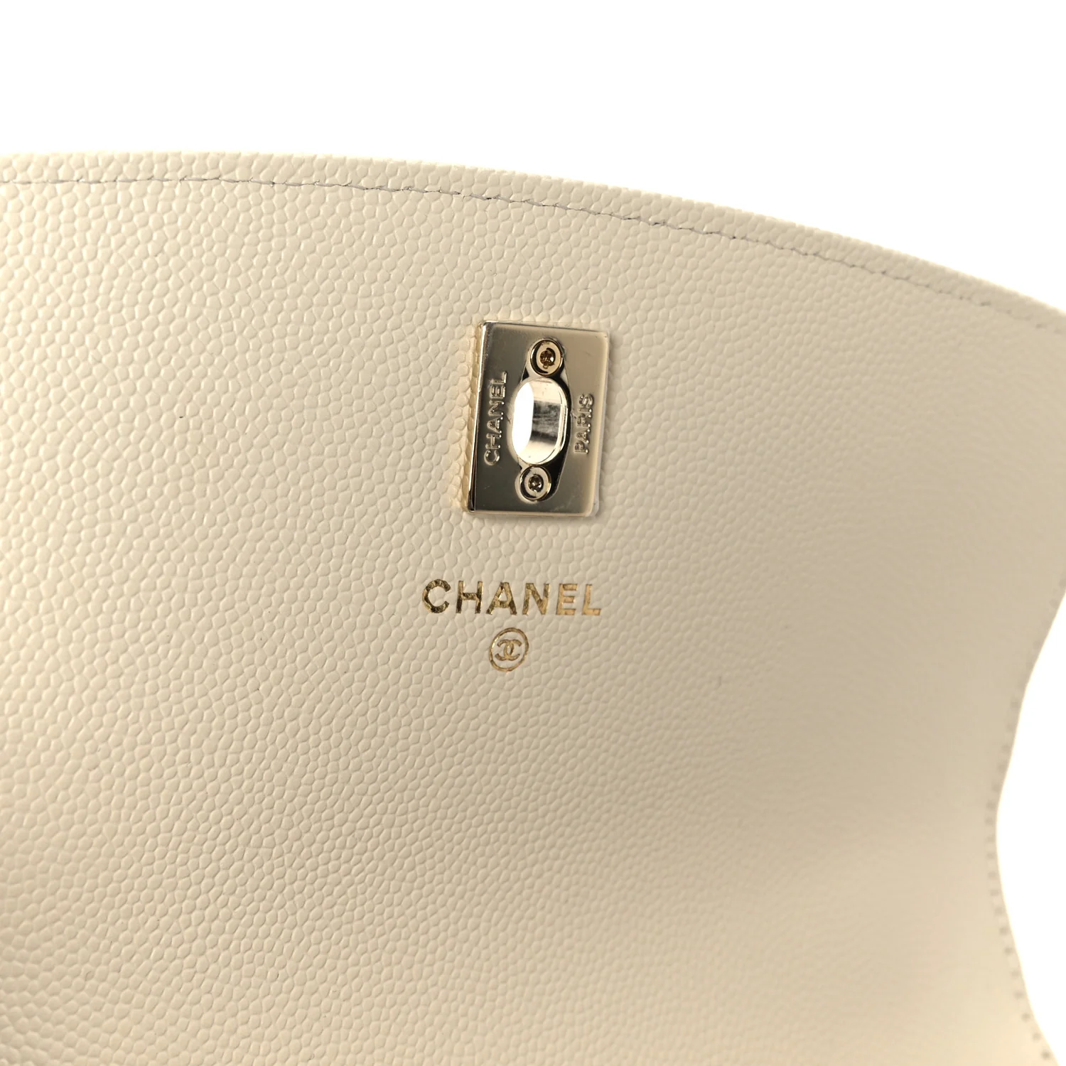 Caviar Quilted Trendy Handle Clutch With Chain Ecru - Image 6