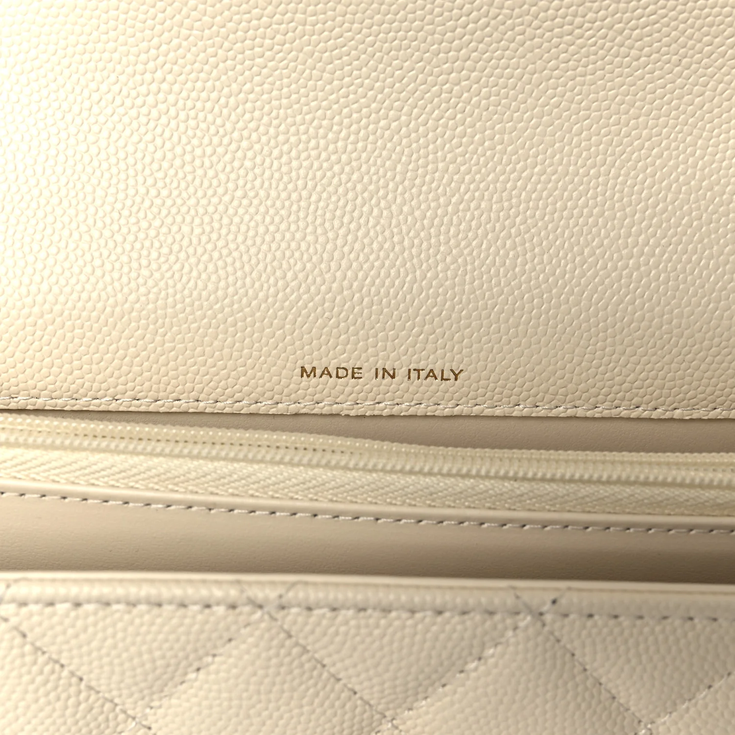 Caviar Quilted Trendy Handle Clutch With Chain Ecru - Image 7