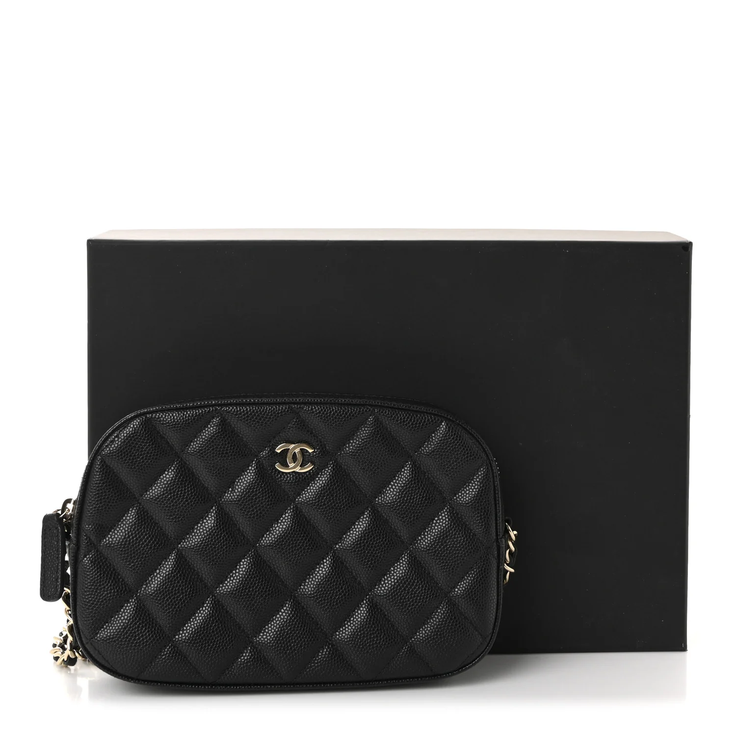 Caviar Quilted Vanity With Chain Black - Image 11