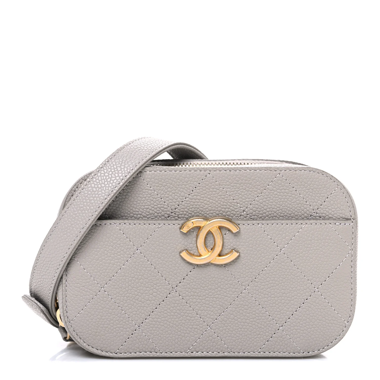 Caviar Quilted Waist Bag Grey