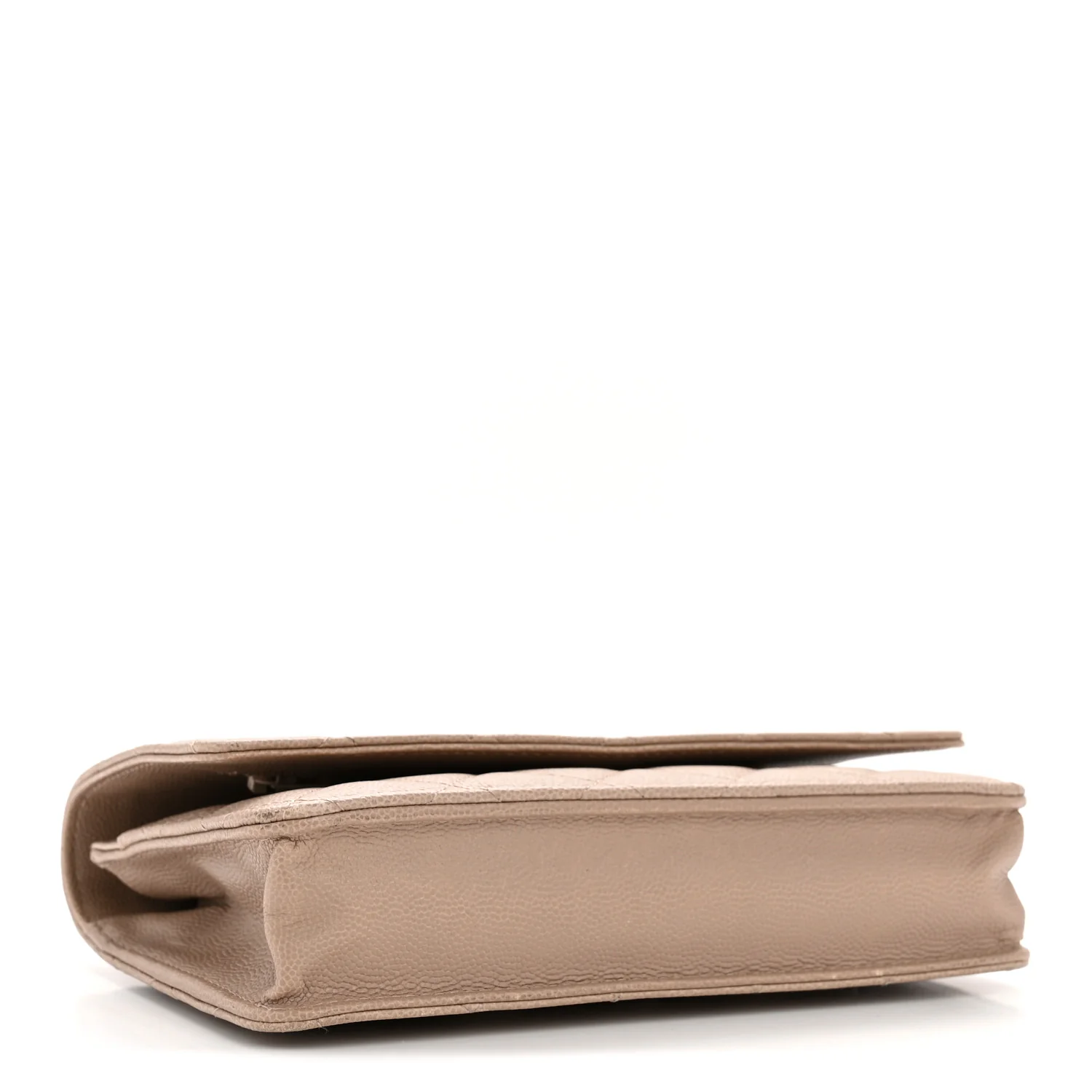Caviar Quilted Wallet on Chain WOC Beige - Image 4