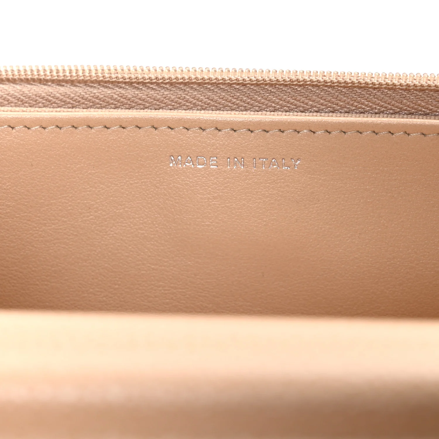 Caviar Quilted Wallet on Chain WOC Beige - Image 7