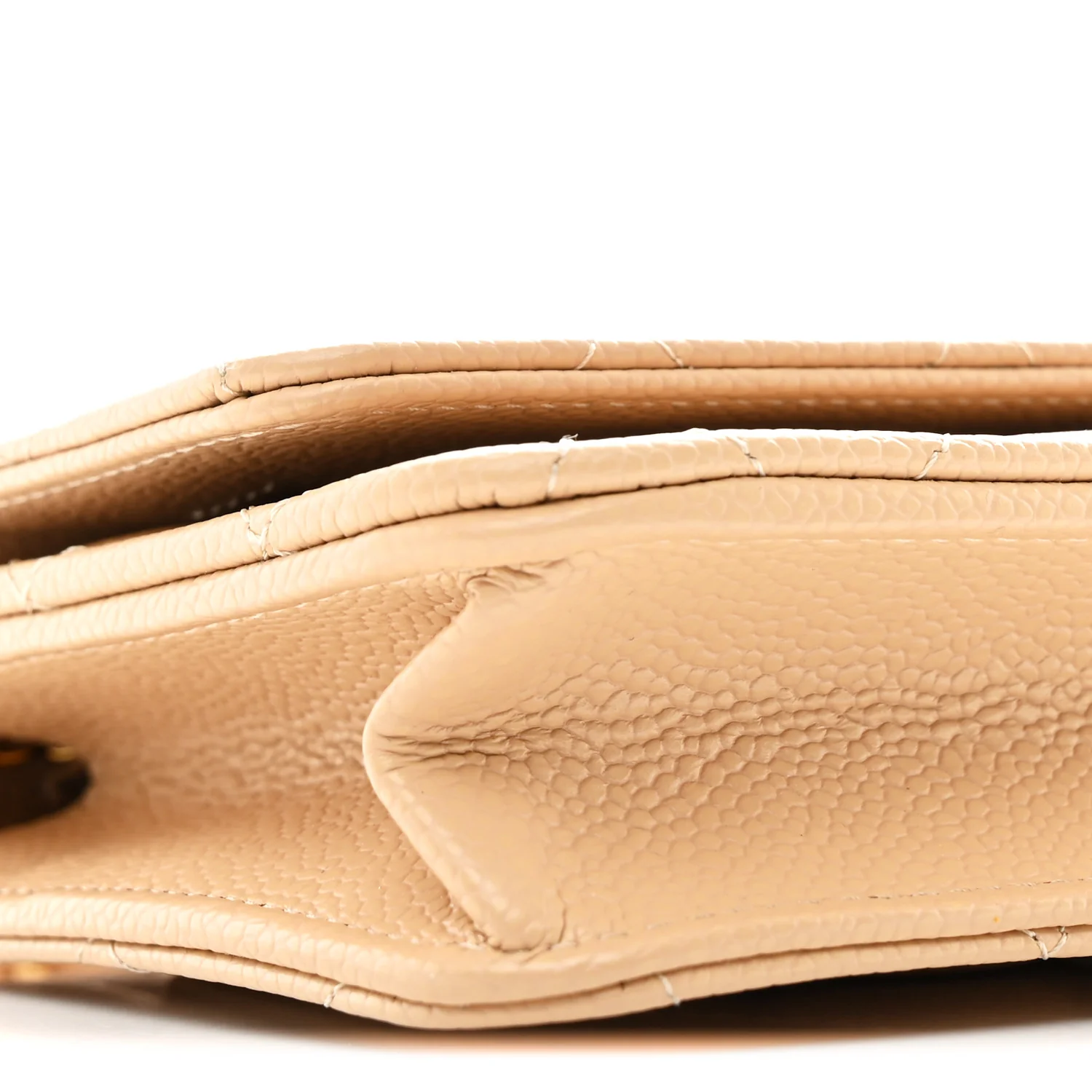 Caviar Quilted Wallet on Chain WOC Beige - Image 19