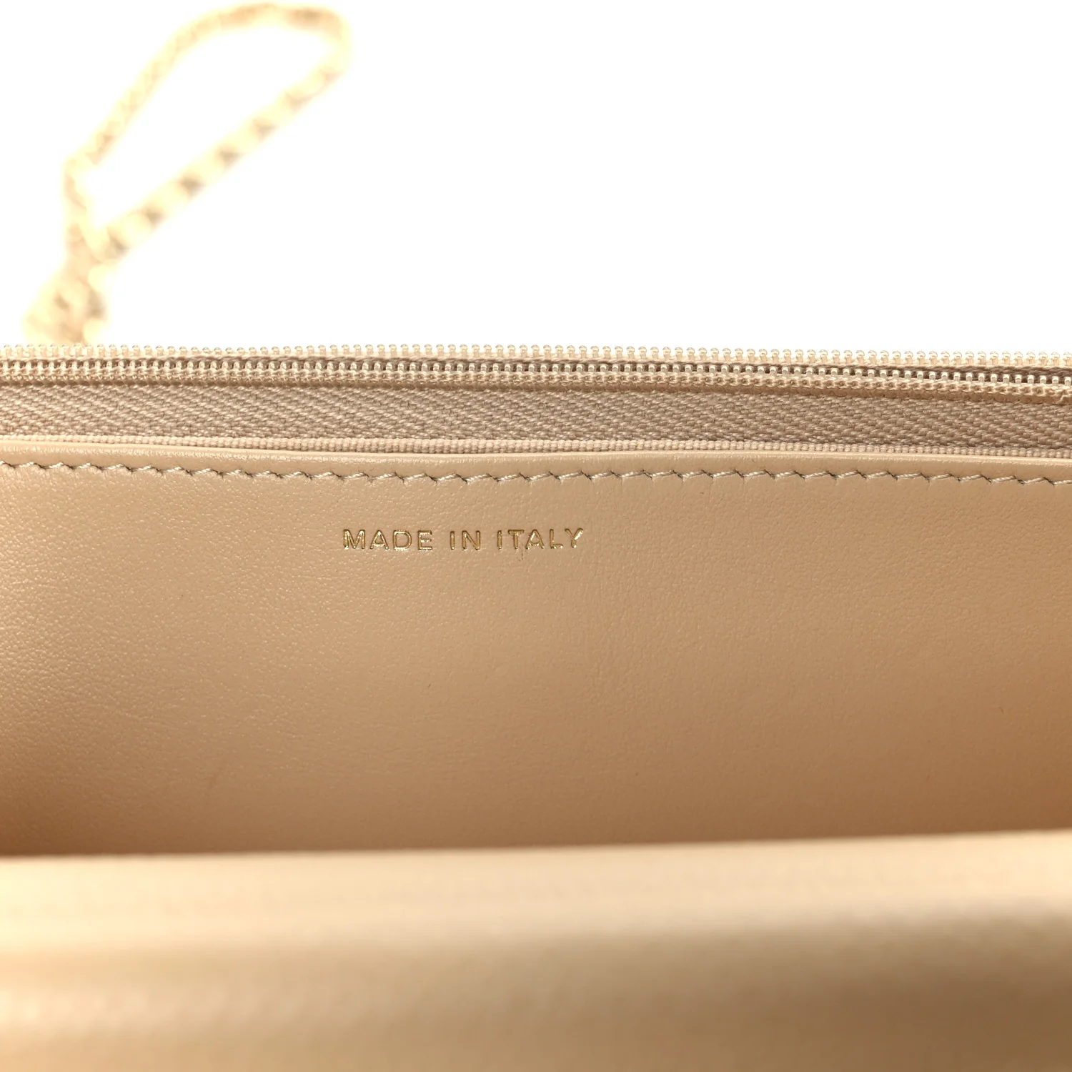 Caviar Quilted Wallet on Chain WOC Beige - Image 7