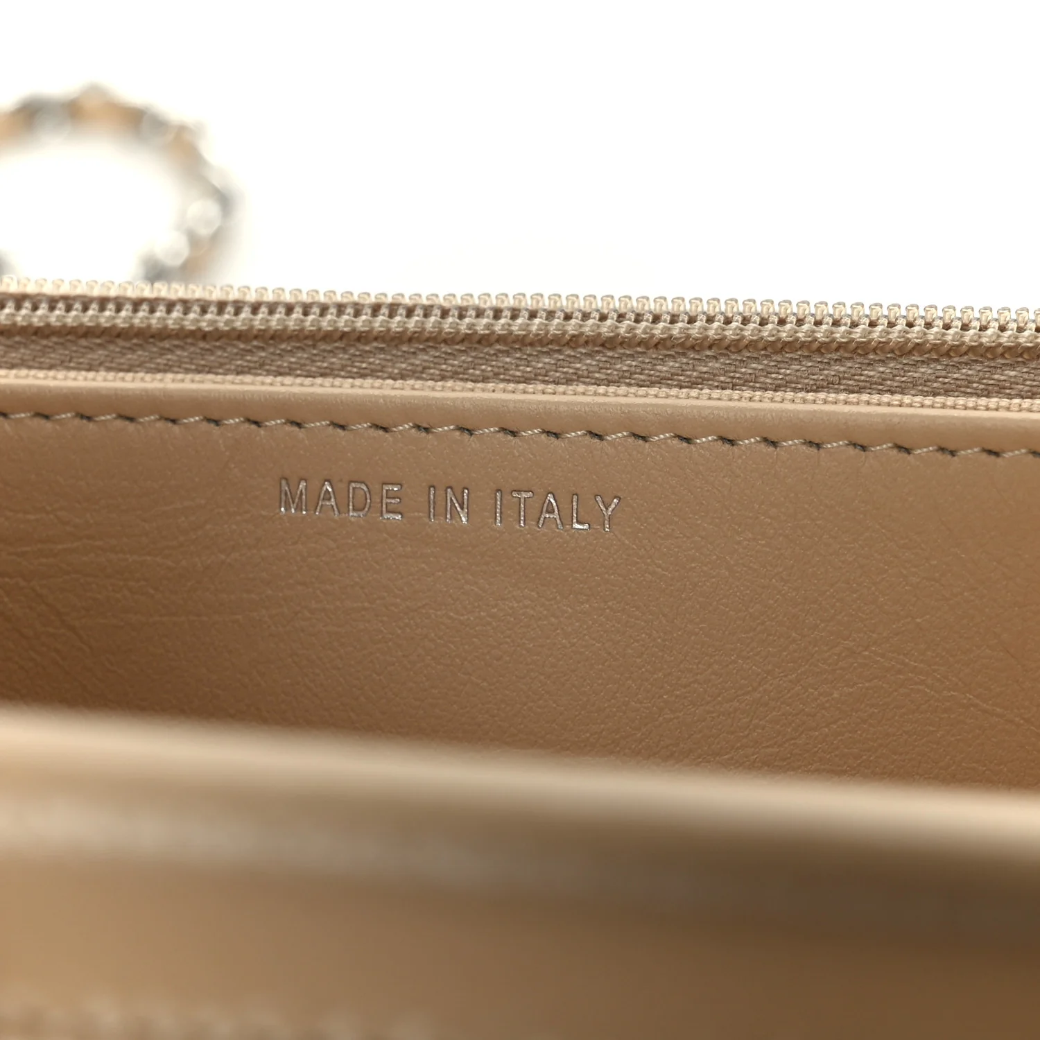Caviar Quilted Wallet on Chain WOC Beige - Image 7