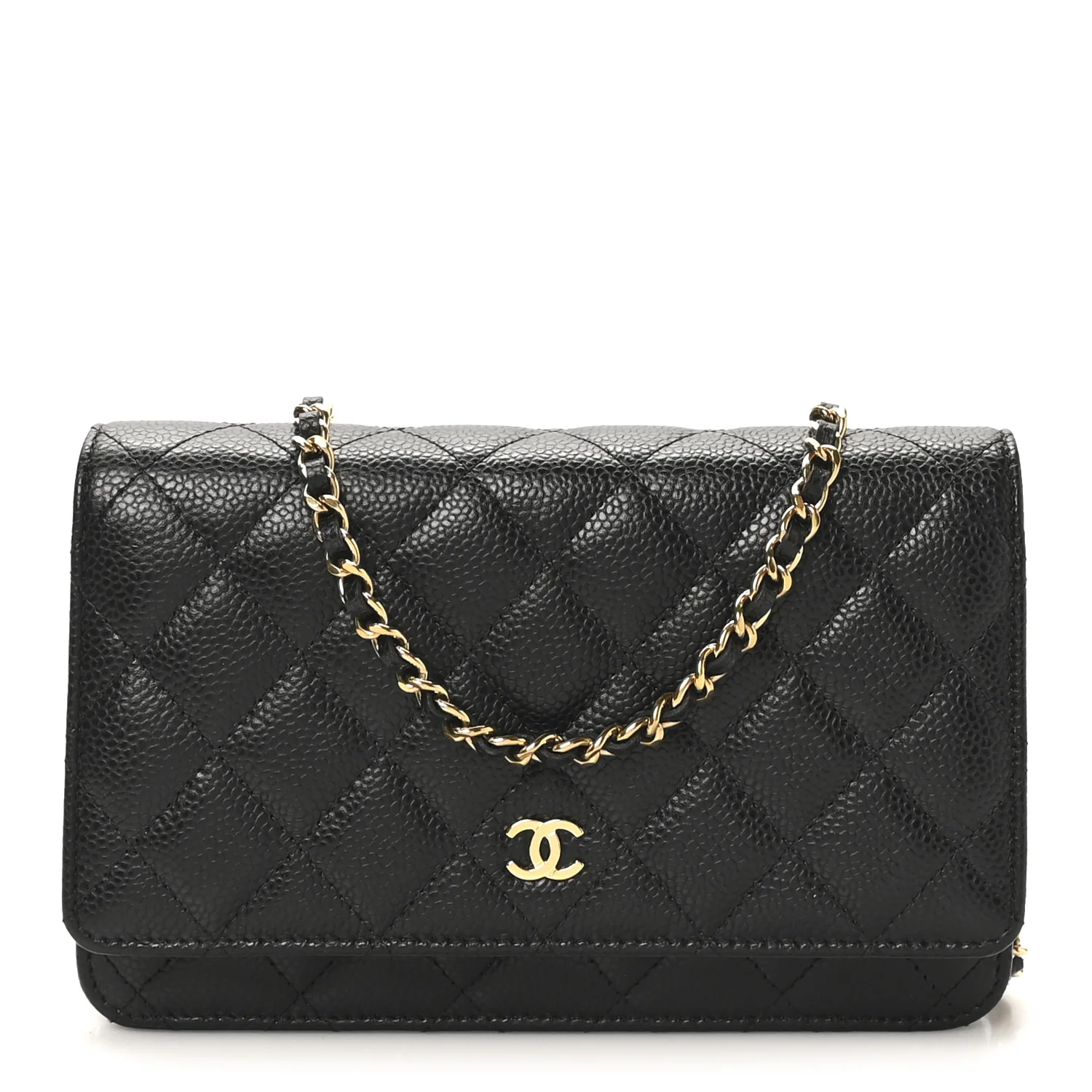 Caviar Quilted Wallet On Chain WOC Black