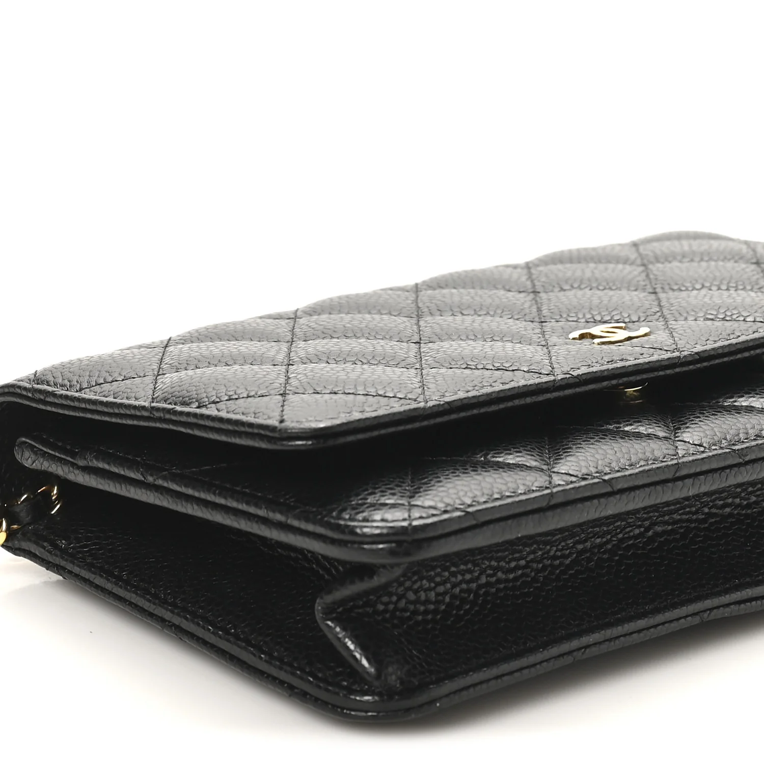 Caviar Quilted Wallet On Chain WOC Black - Image 9