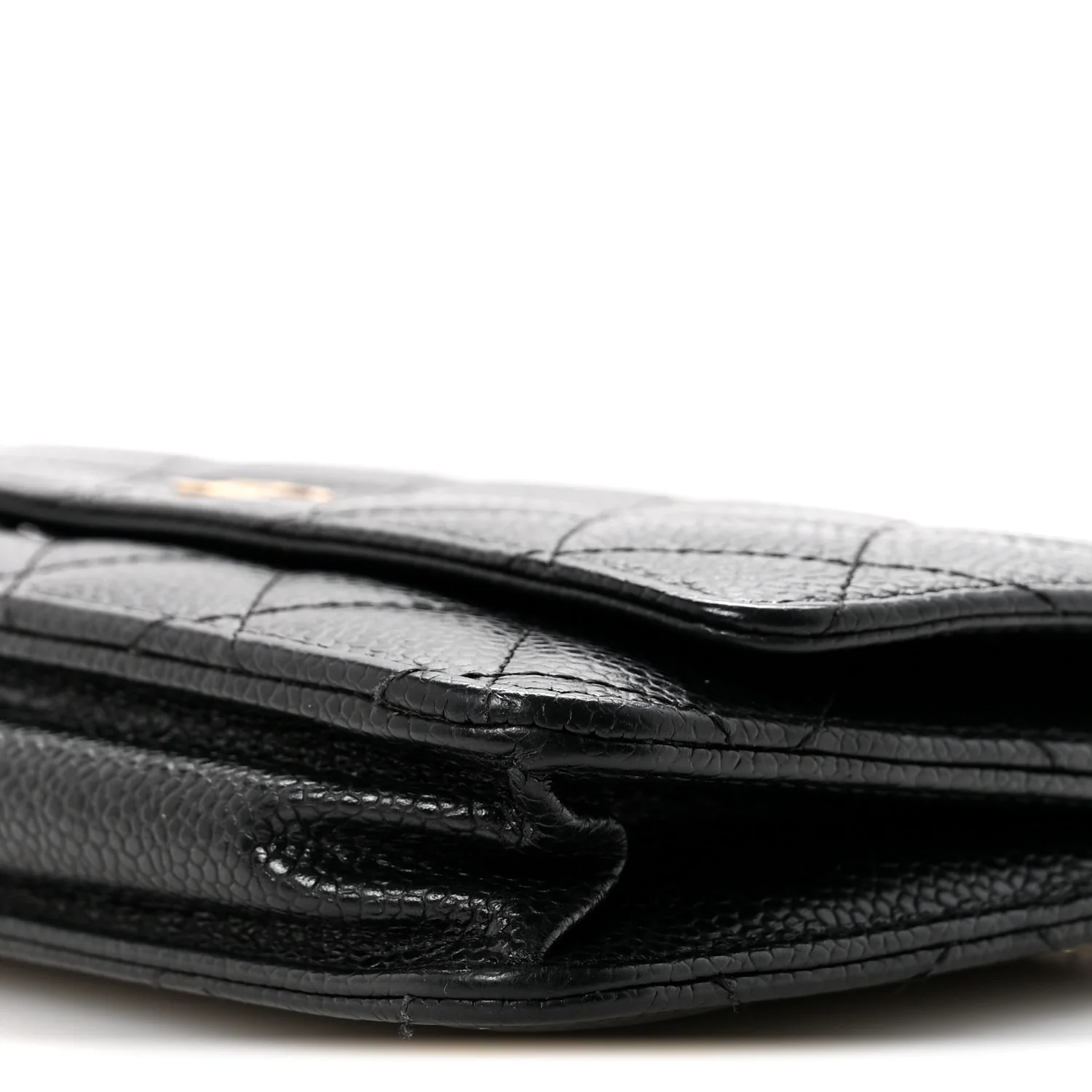 Caviar Quilted Wallet On Chain WOC Black - Image 11