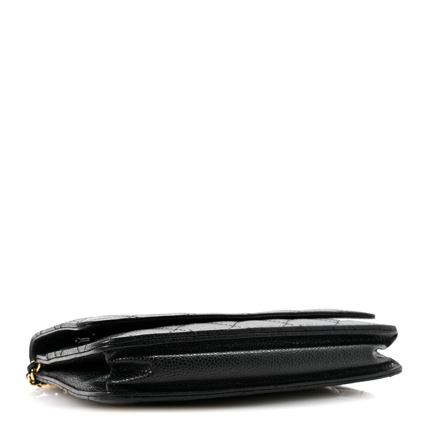 Caviar Quilted Wallet On Chain WOC Black - Image 4