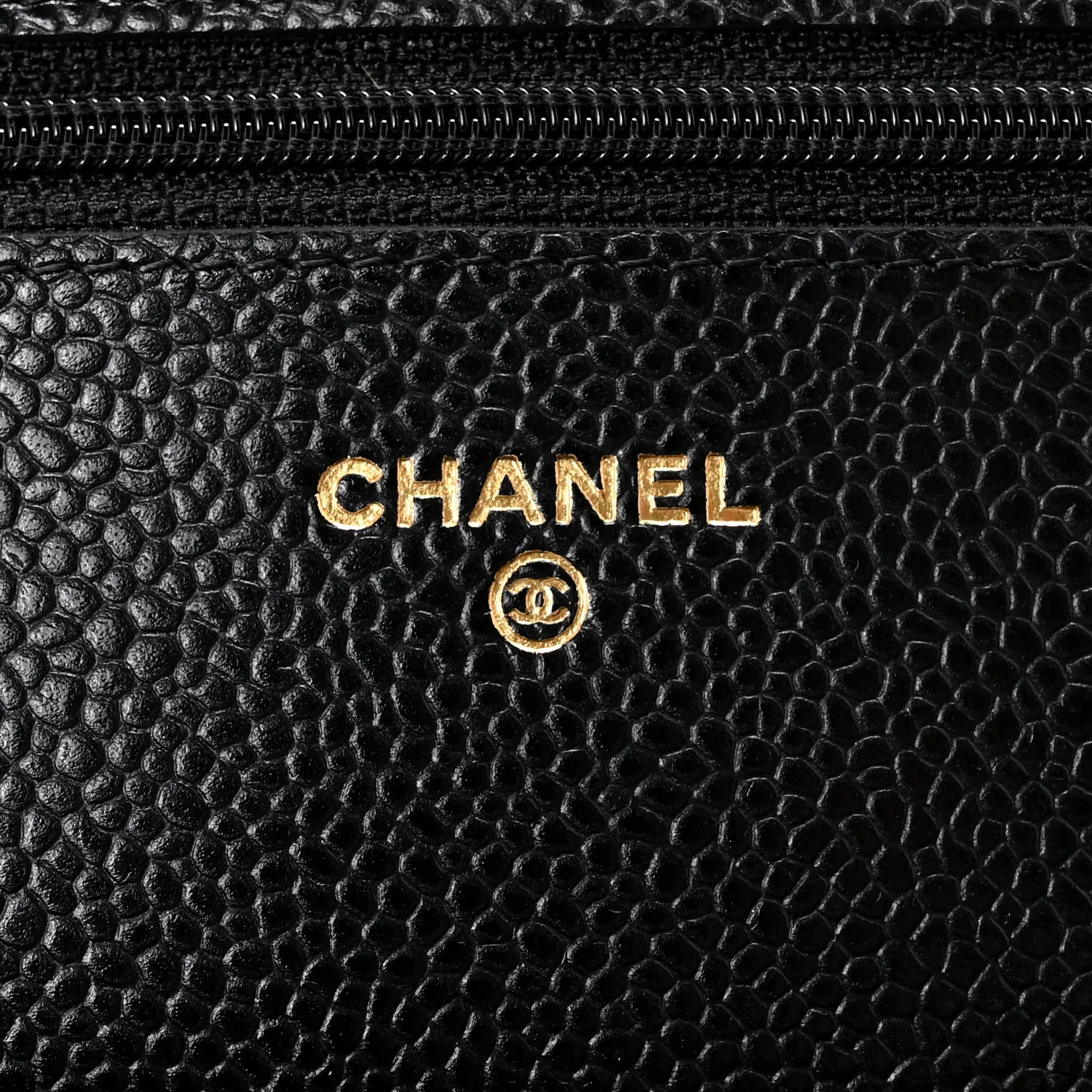 Caviar Quilted Wallet On Chain WOC Black - Image 6