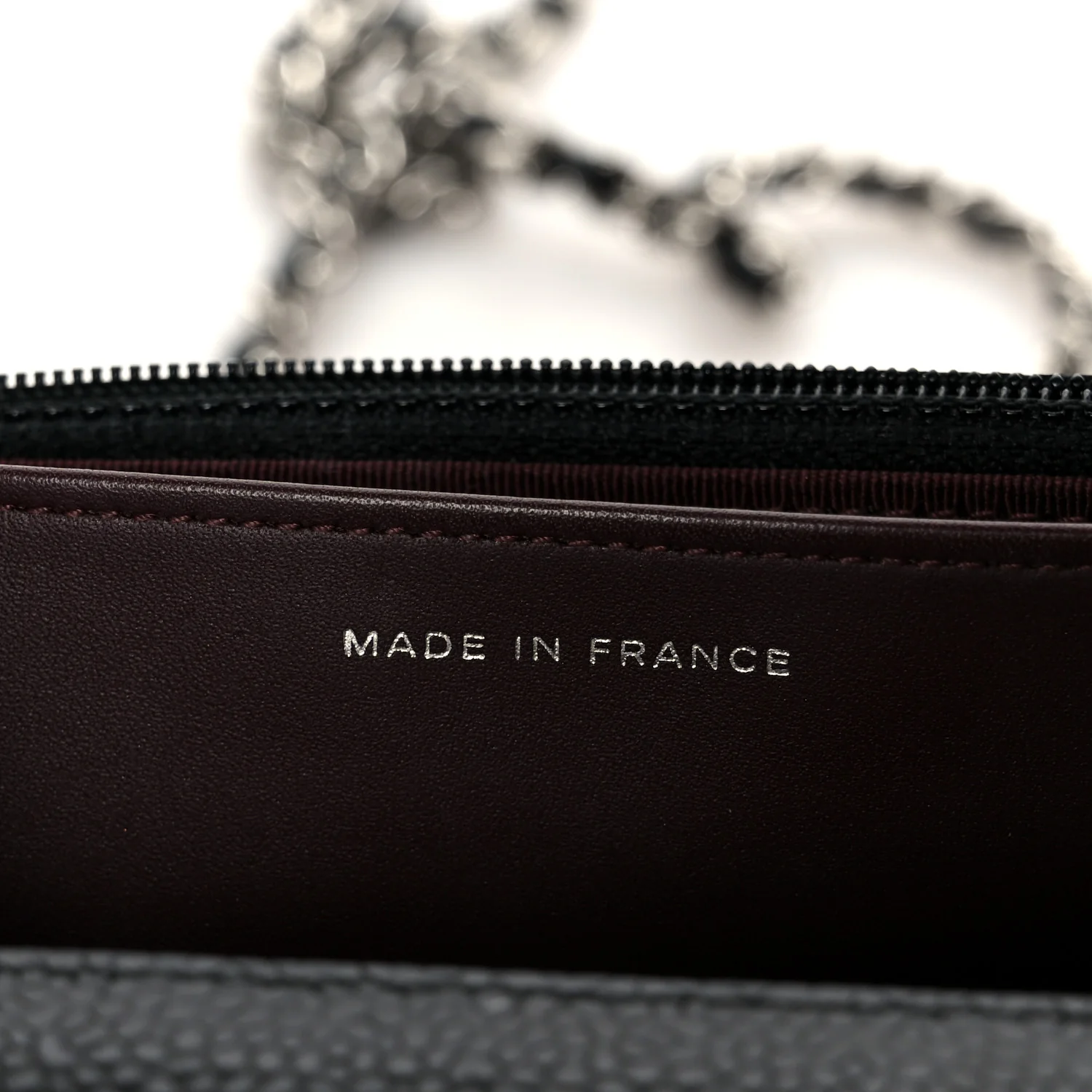 Caviar Quilted Wallet on Chain WOC Black - Image 7