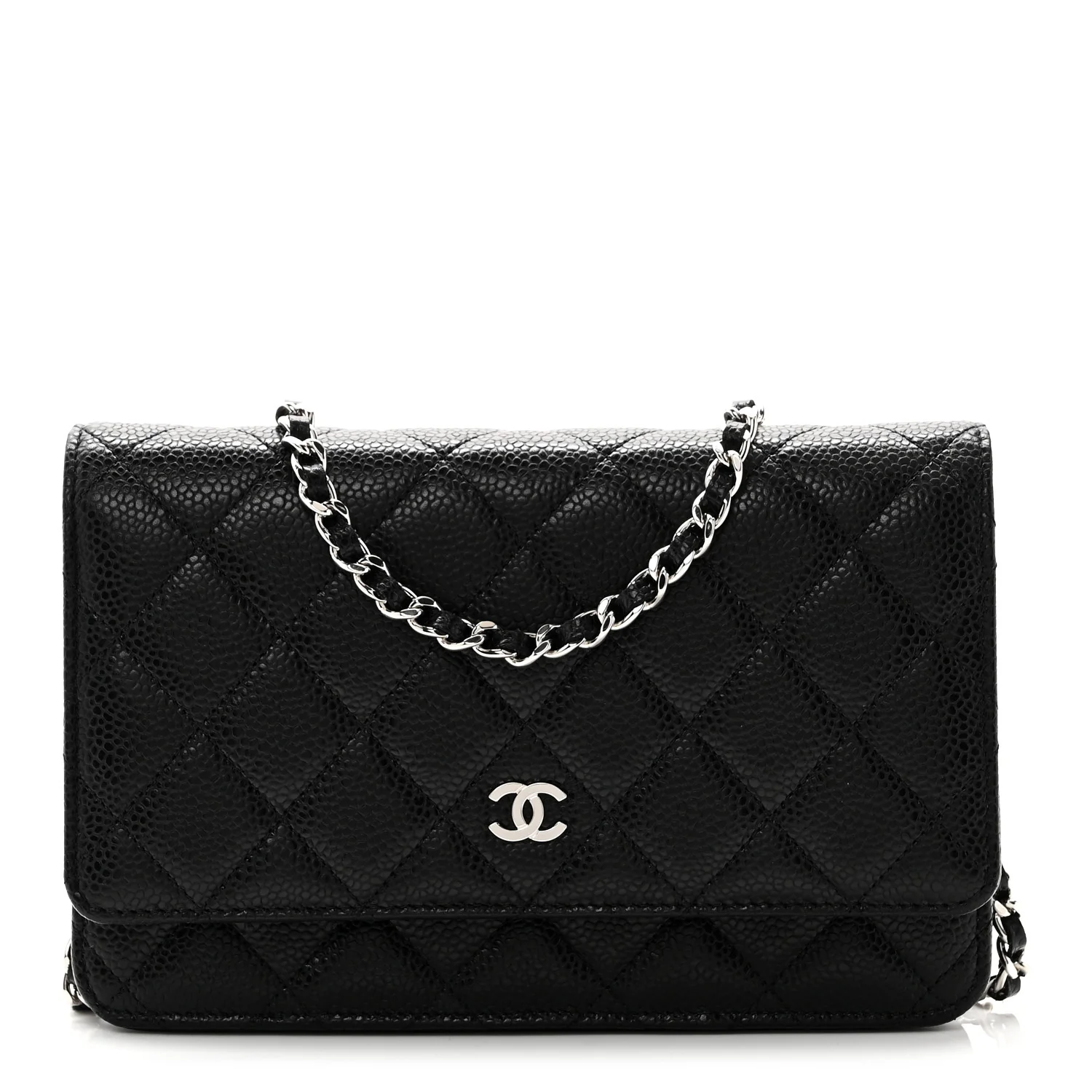 Caviar Quilted Wallet On Chain WOC Black