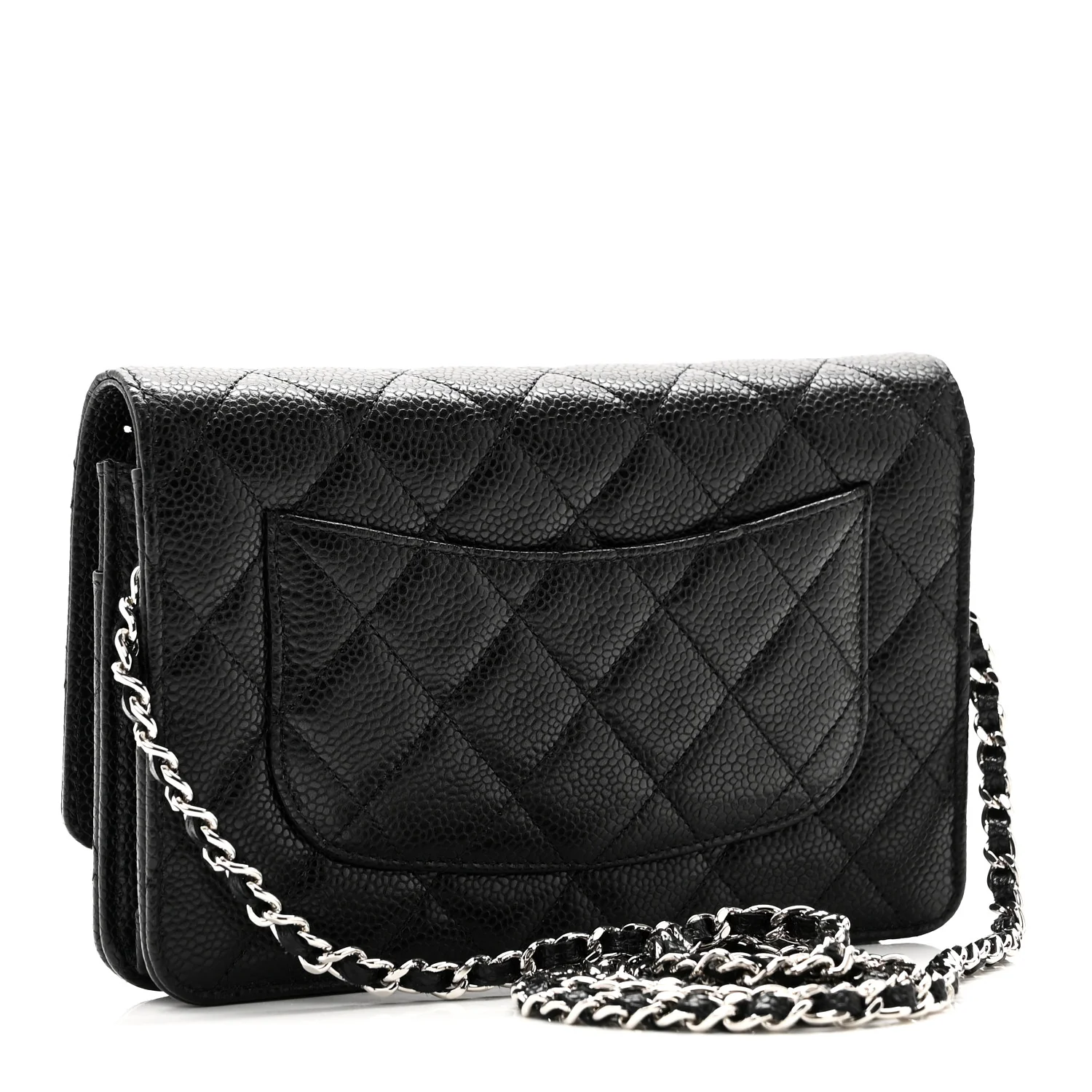 Caviar Quilted Wallet On Chain WOC Black - Image 3