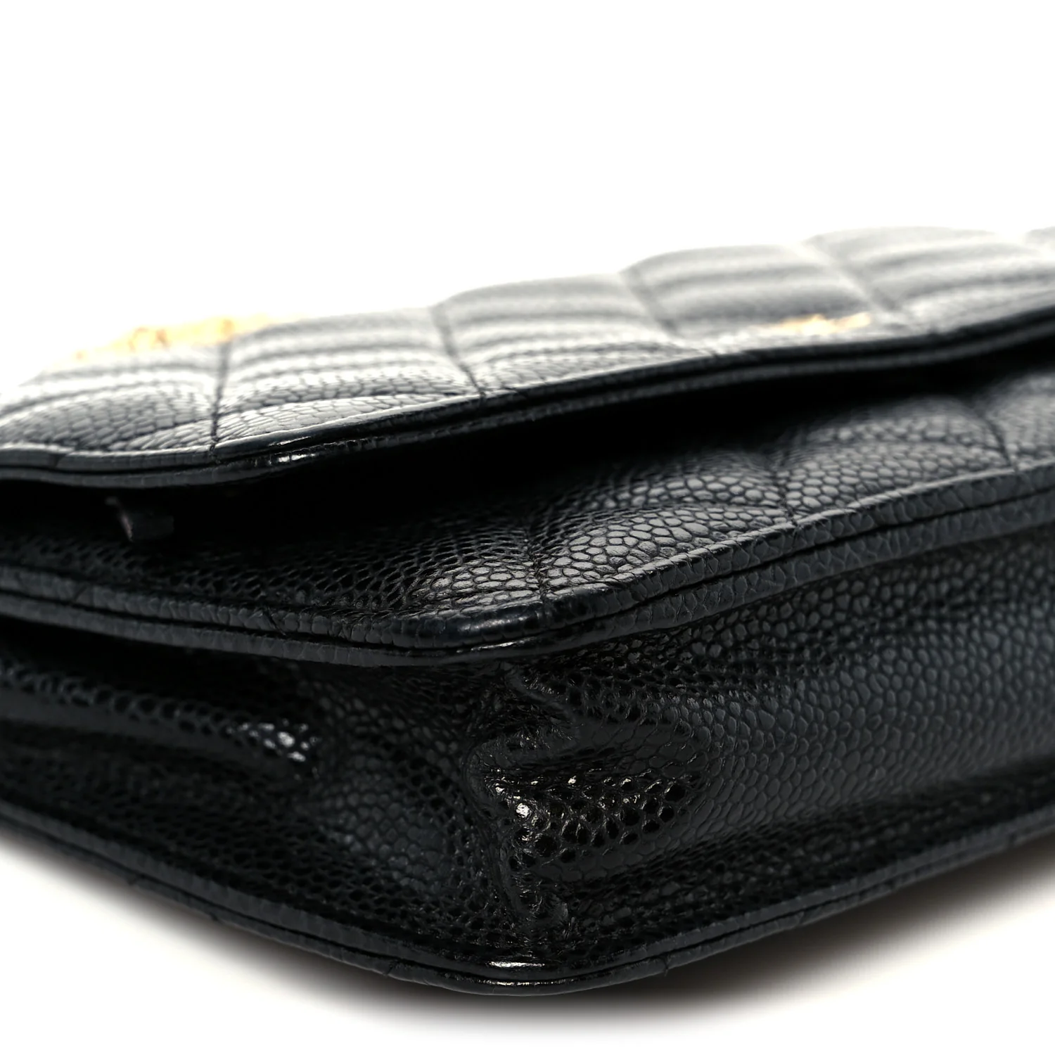 Caviar Quilted Wallet on Chain WOC Black - Image 10