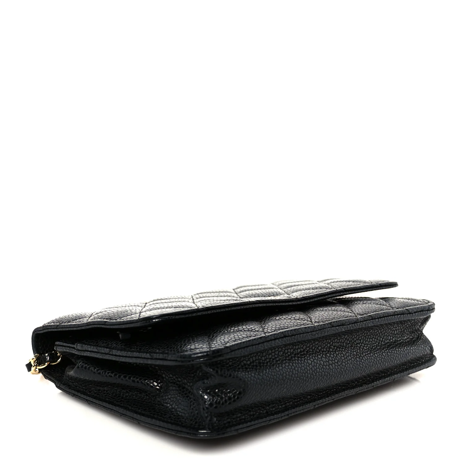 Caviar Quilted Wallet on Chain WOC Black - Image 4