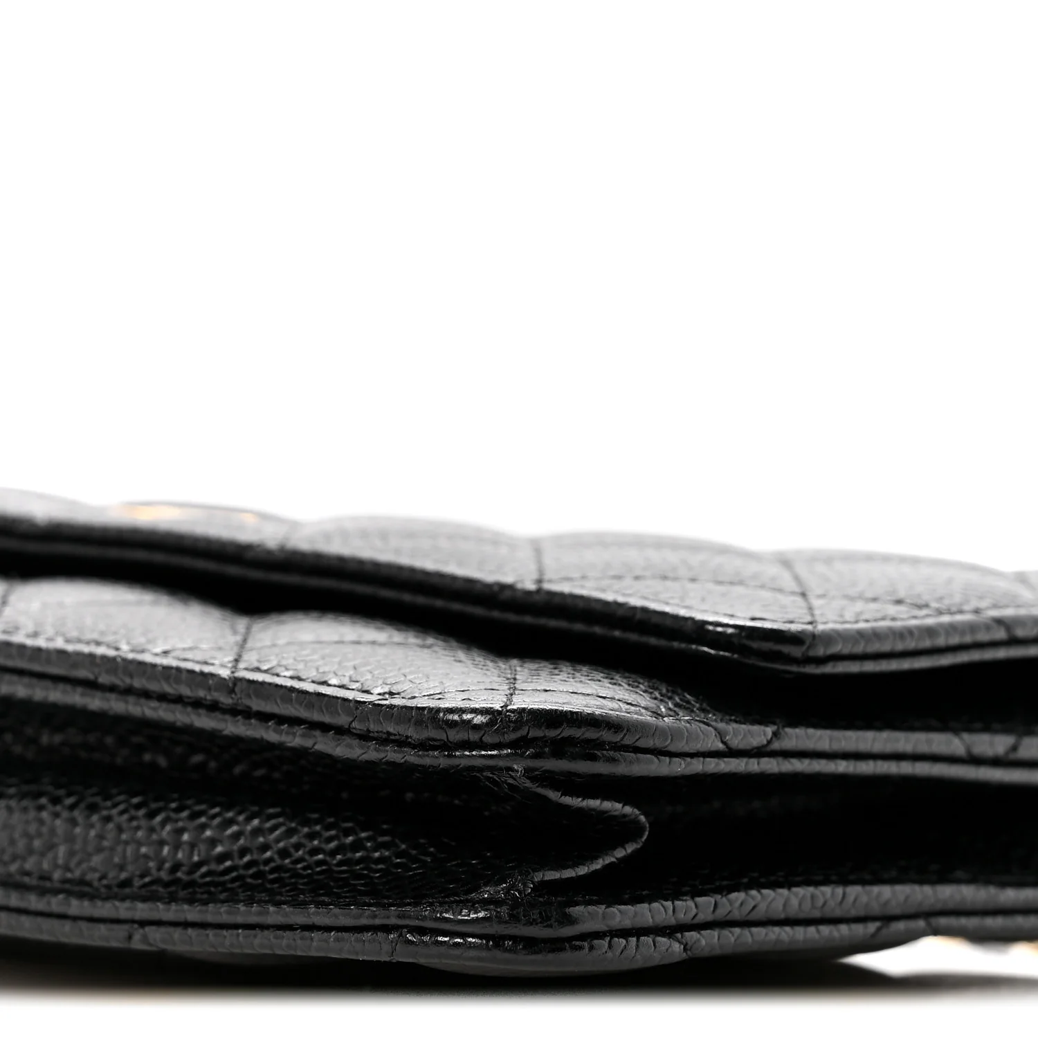 Caviar Quilted Wallet on Chain WOC Black - Image 11