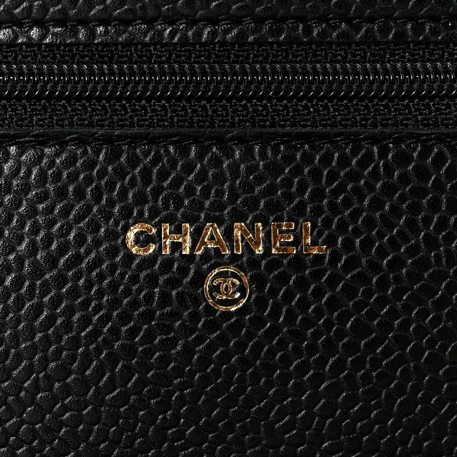 Caviar Quilted Wallet on Chain WOC Black - Image 6