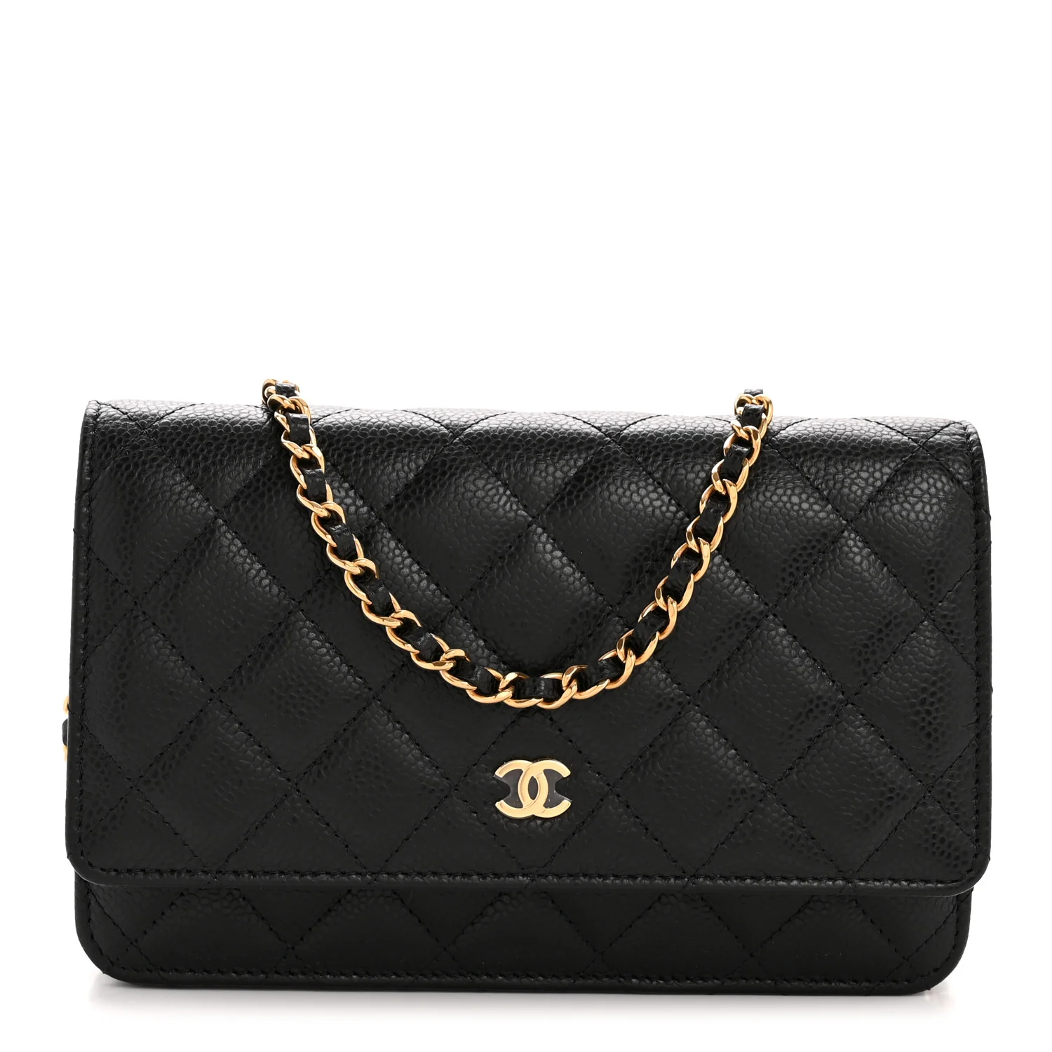 Caviar Quilted Wallet On Chain WOC Black