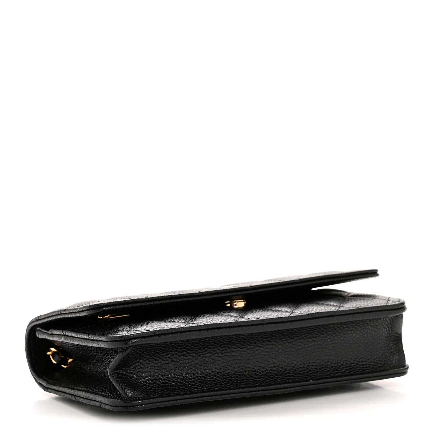 Caviar Quilted Wallet On Chain WOC Black - Image 4