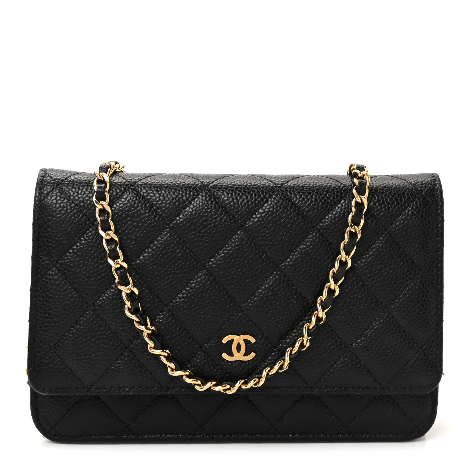 Caviar Quilted Wallet On Chain WOC Black