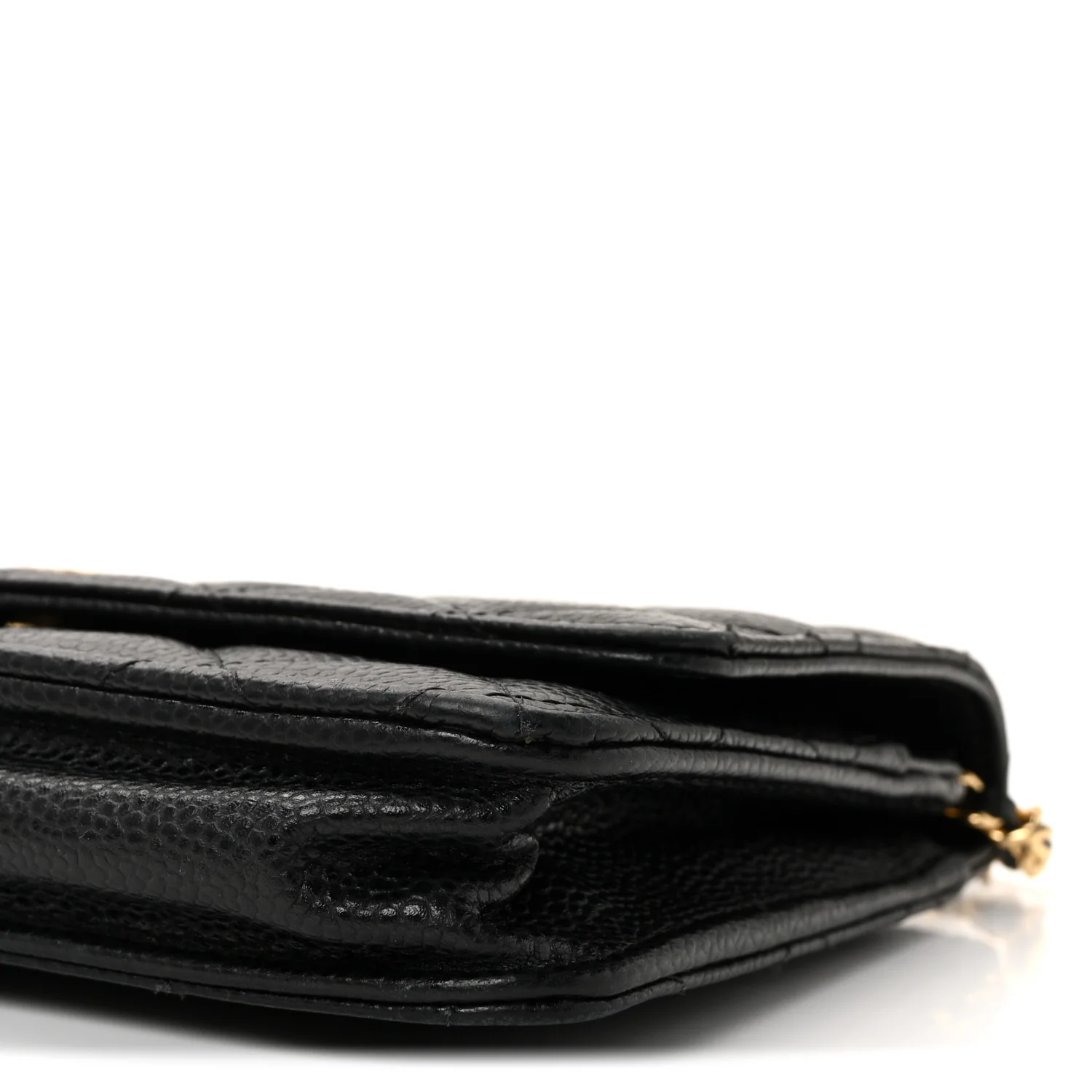 Caviar Quilted Wallet On Chain WOC Black - Image 11