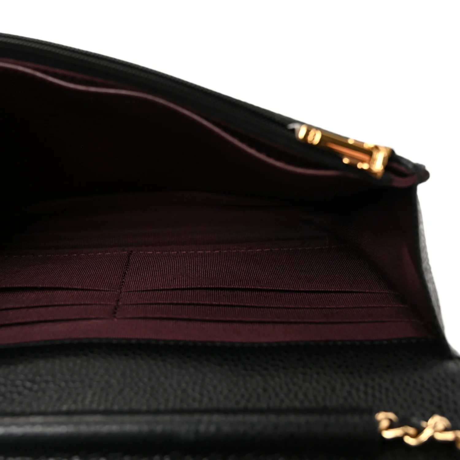 Caviar Quilted Wallet On Chain WOC Black - Image 5