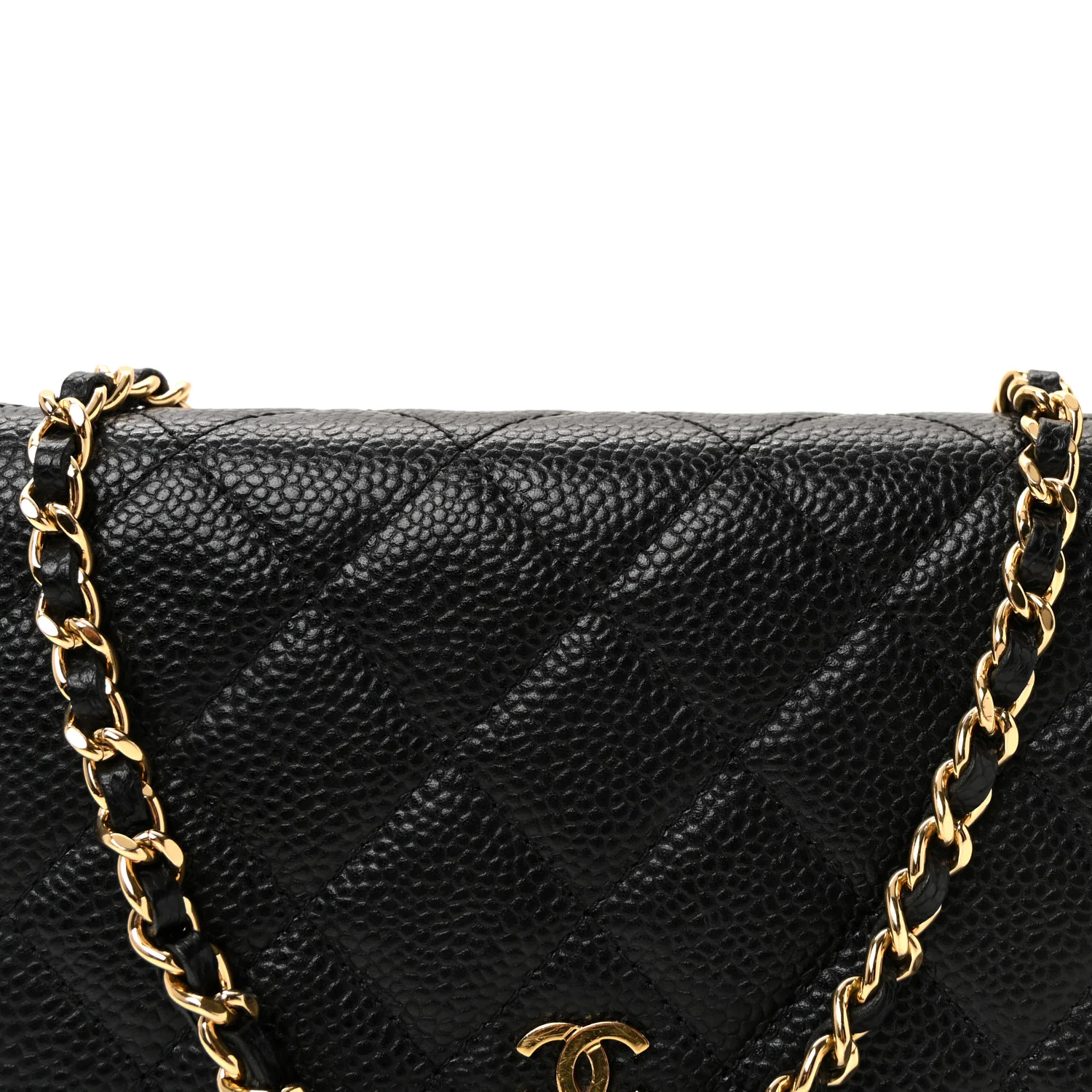 Caviar Quilted Wallet On Chain WOC Black - Image 9