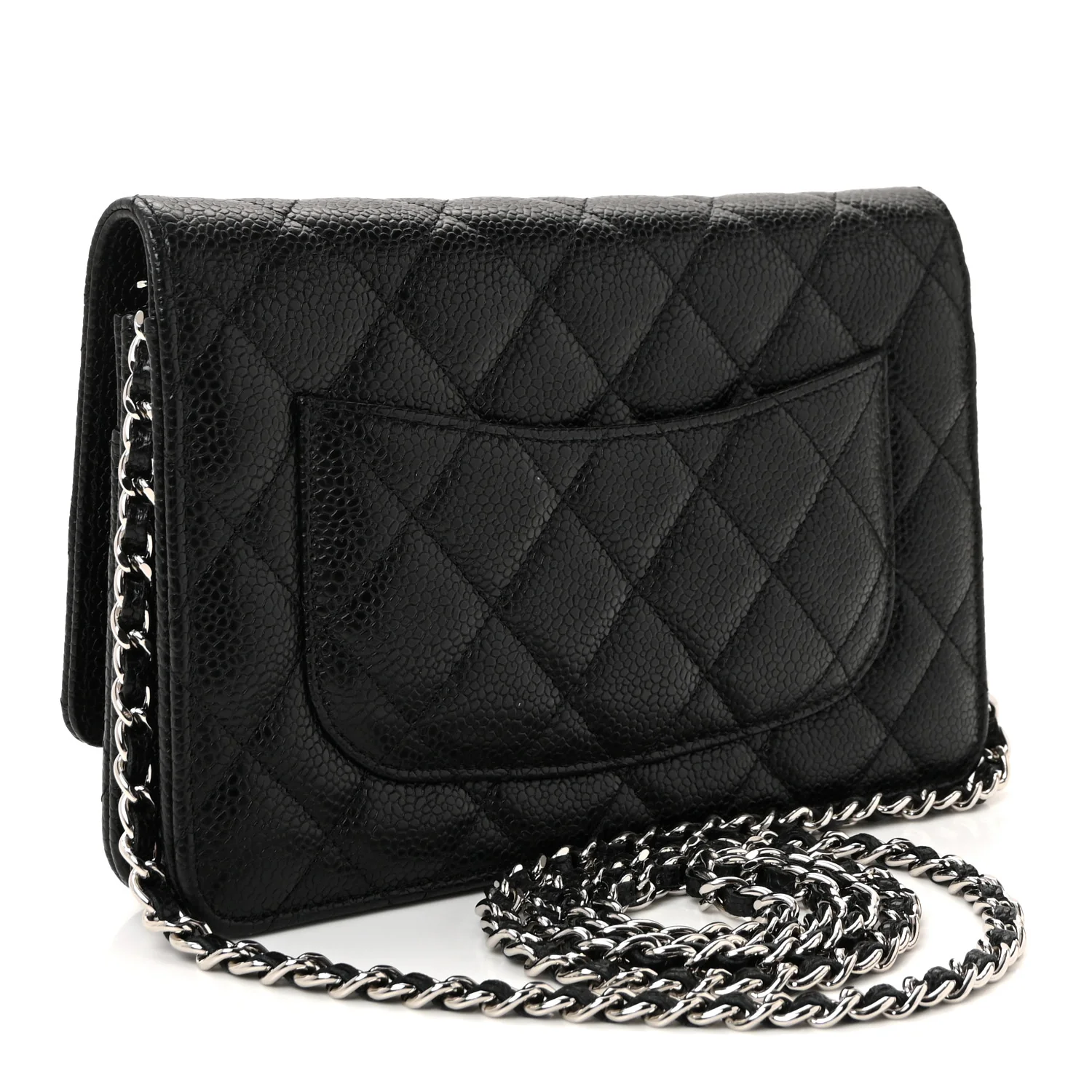 Caviar Quilted Wallet On Chain WOC Black - Image 3