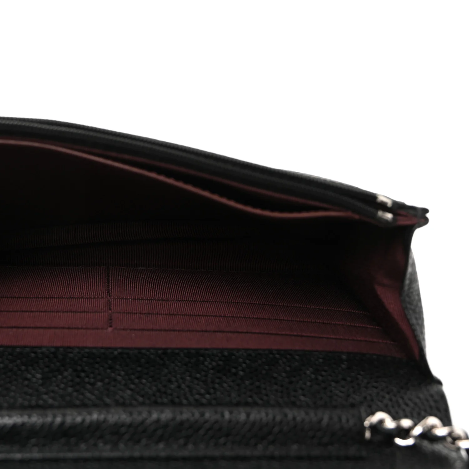 Caviar Quilted Wallet On Chain WOC Black - Image 5