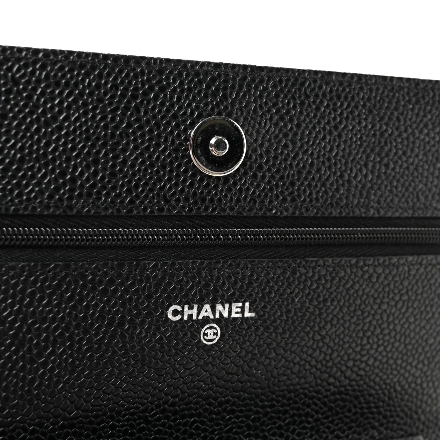 Caviar Quilted Wallet On Chain WOC Black - Image 6