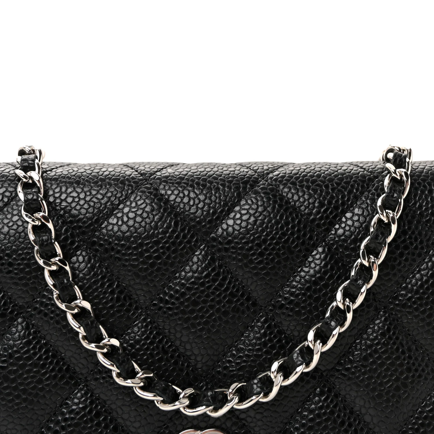 Caviar Quilted Wallet On Chain WOC Black - Image 9