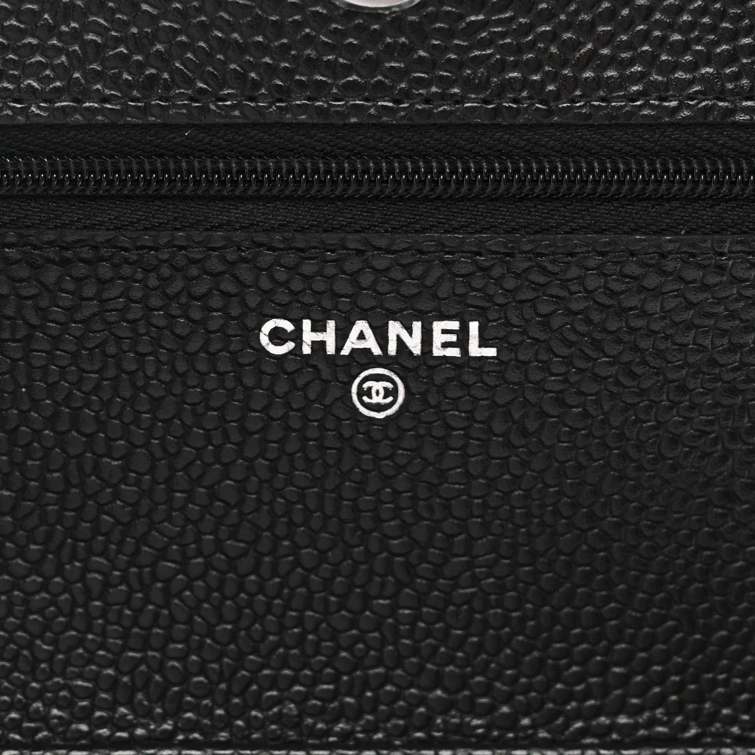 Caviar Quilted Wallet on Chain WOC Black - Image 8