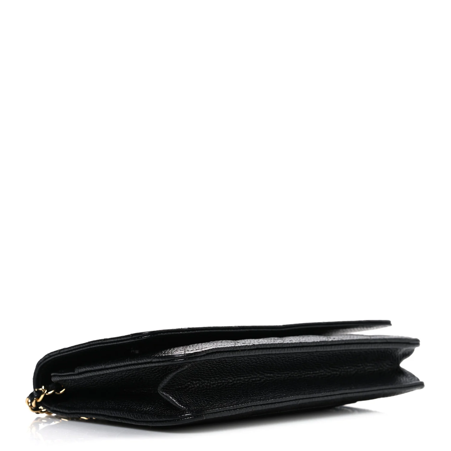 Caviar Quilted Wallet On Chain WOC Black - Image 4