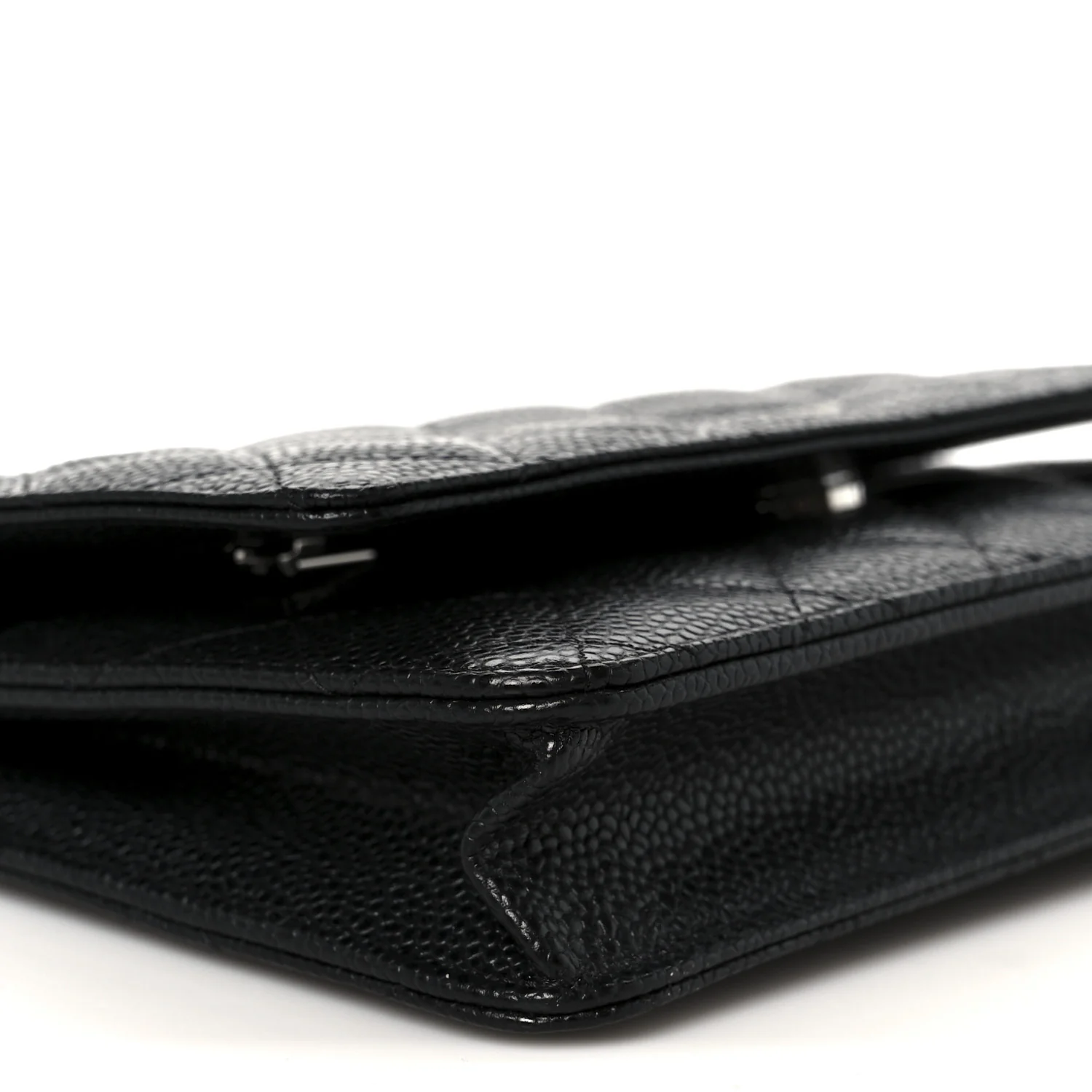 Caviar Quilted Wallet On Chain WOC Black - Image 11