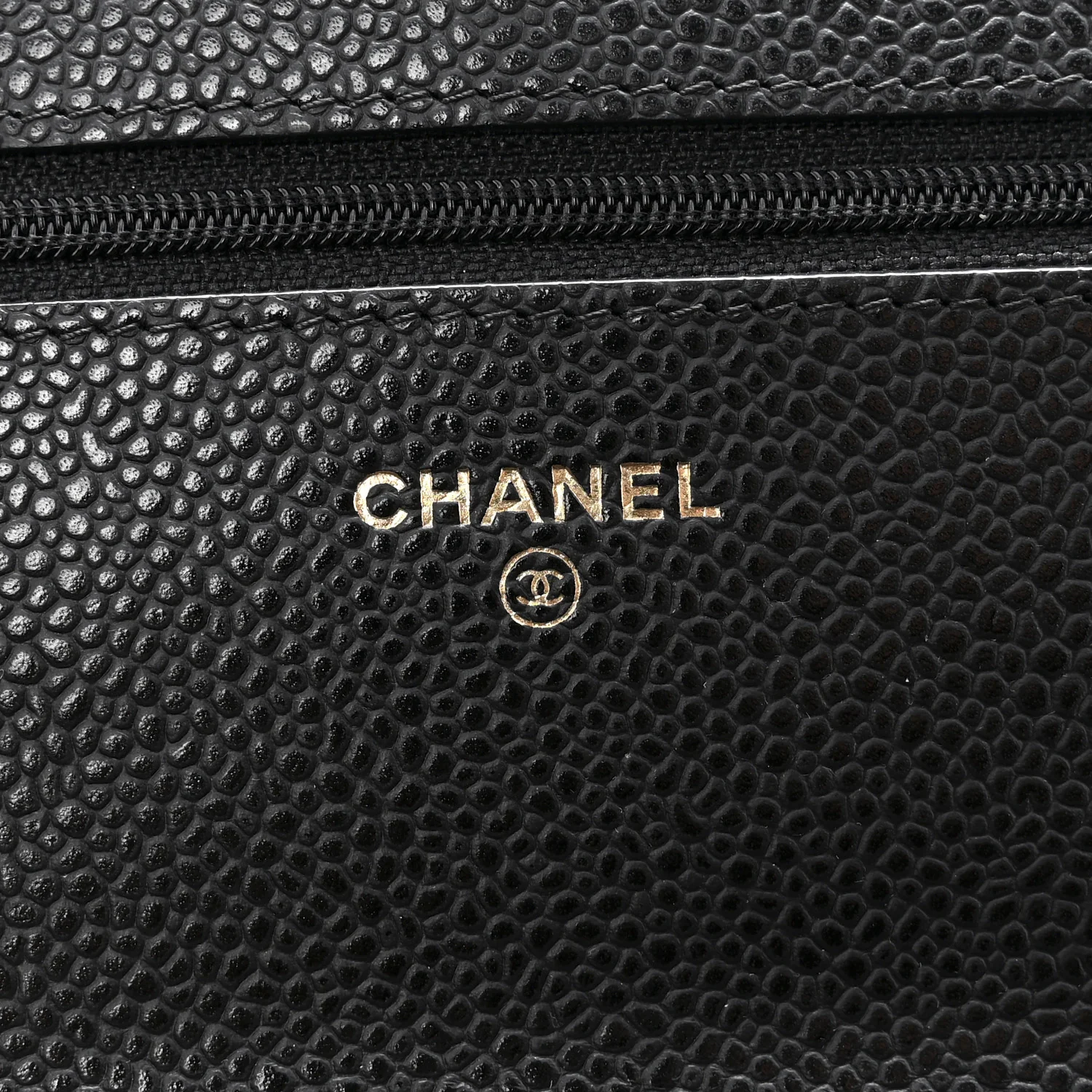 Caviar Quilted Wallet On Chain WOC Black - Image 6