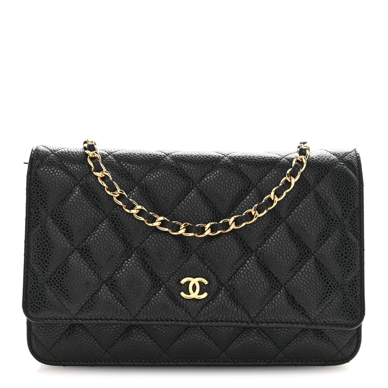 Caviar Quilted Wallet On Chain WOC Black