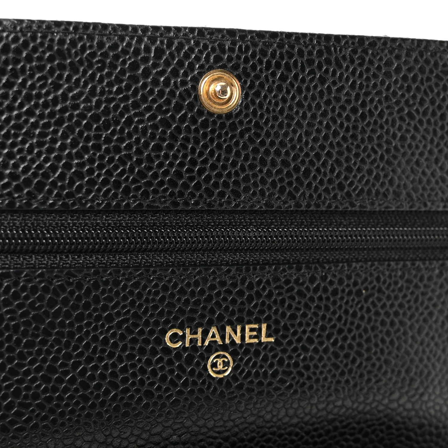 Caviar Quilted Wallet on Chain WOC Black - Image 11