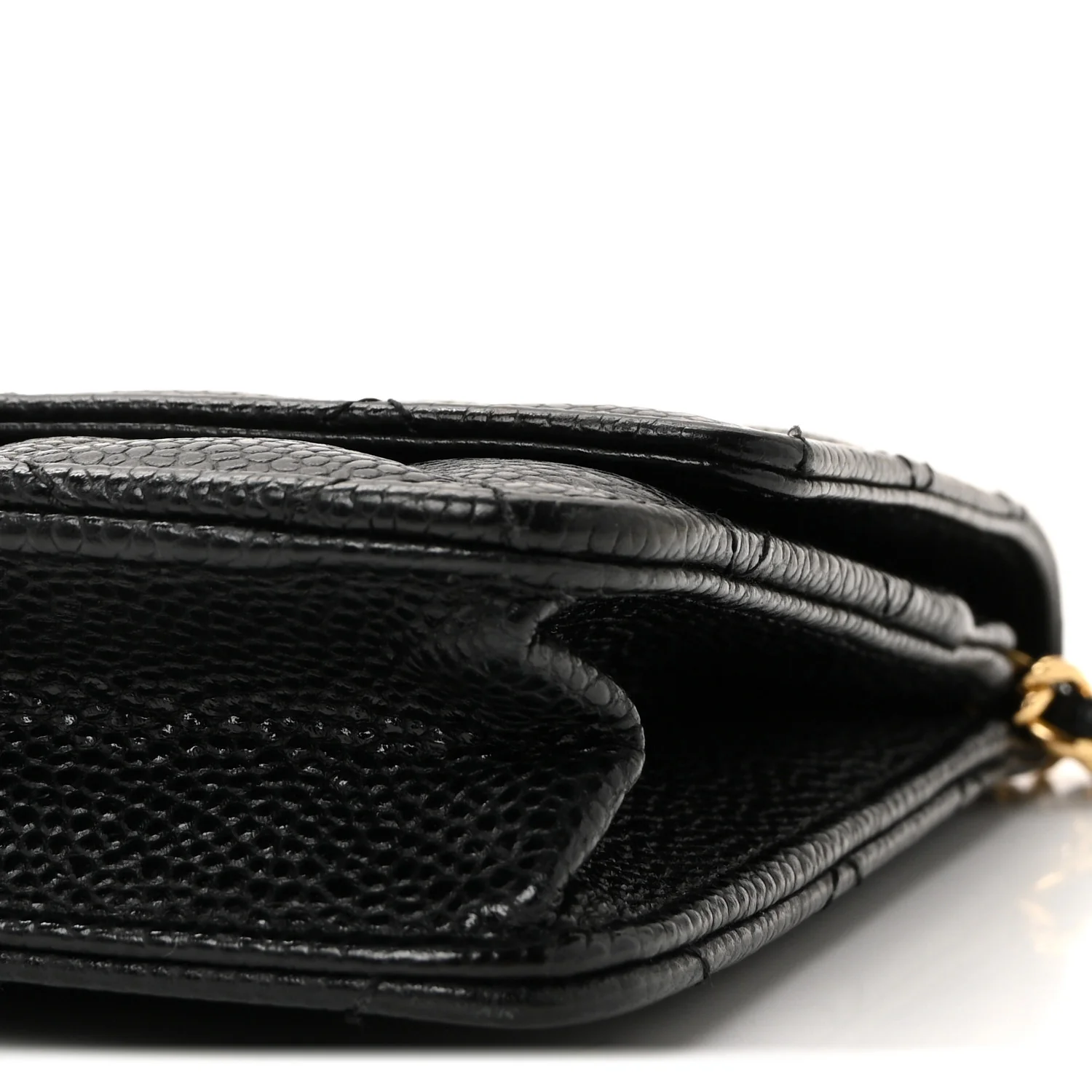 Caviar Quilted Wallet on Chain WOC Black - Image 18