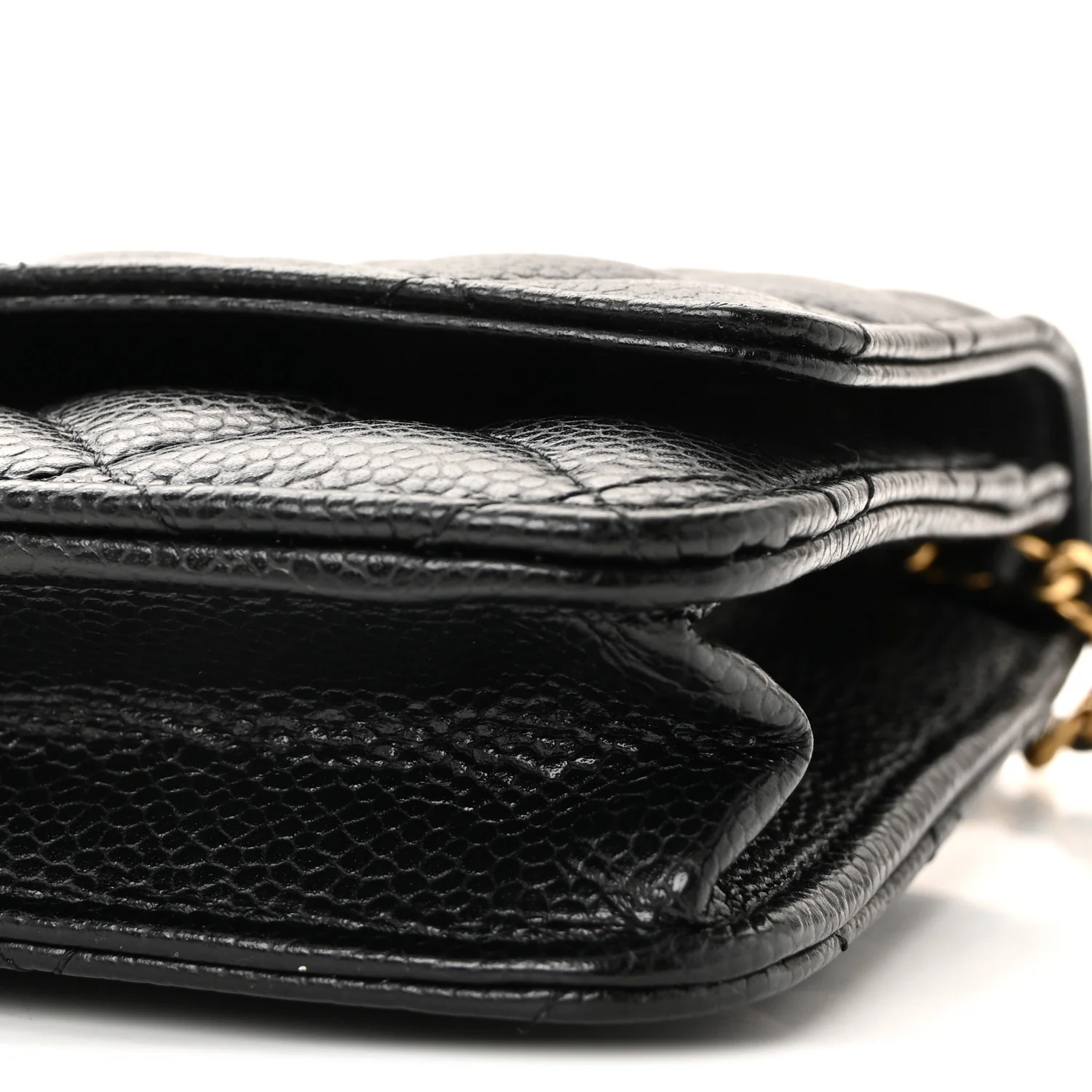 Caviar Quilted Wallet On Chain WOC Black - Image 11