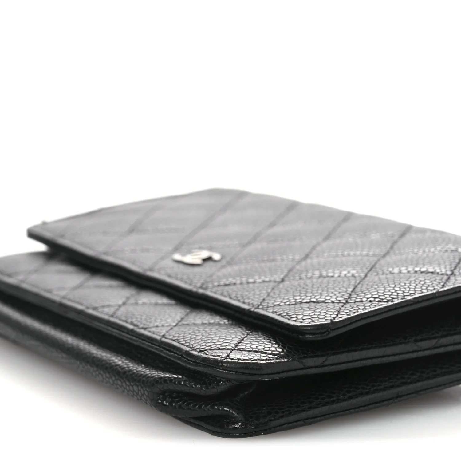 Caviar Quilted Wallet On Chain WOC Black - Image 11