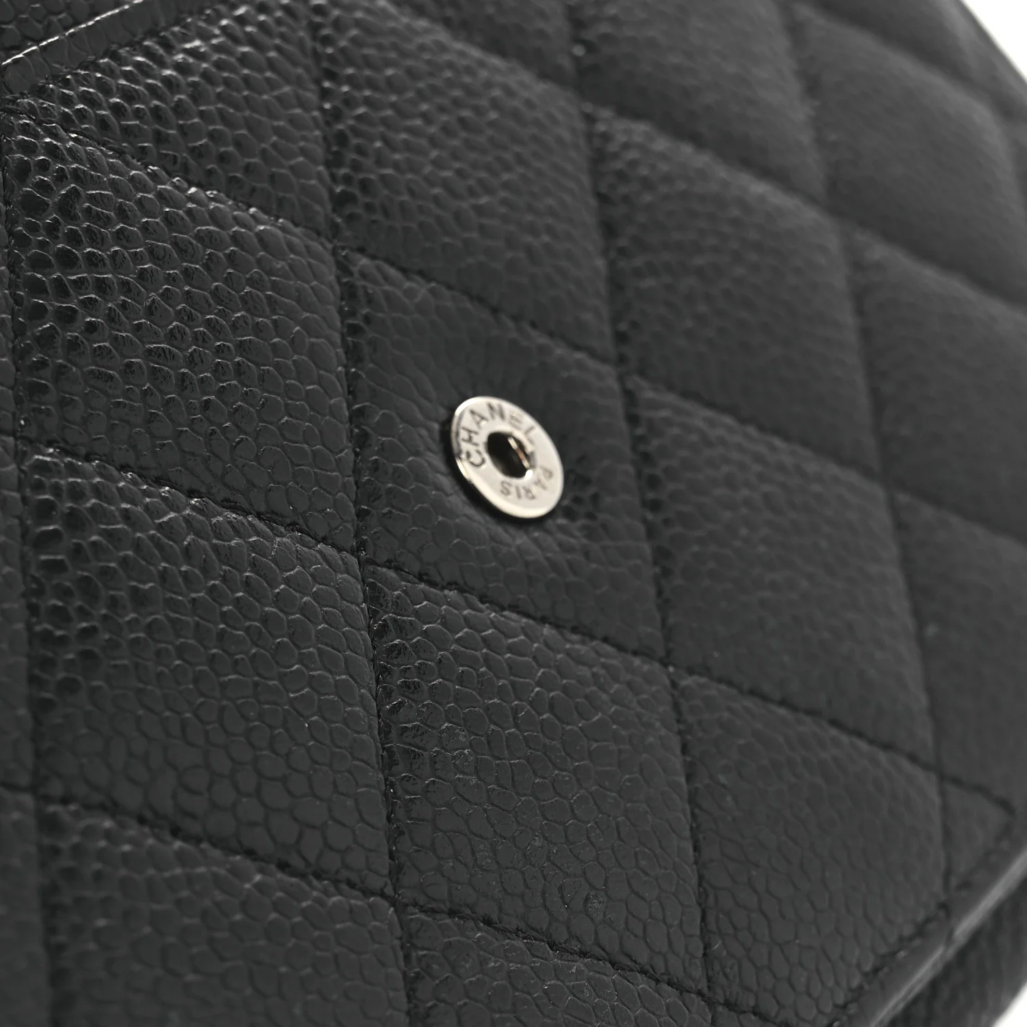 Caviar Quilted Wallet On Chain WOC Black - Image 15