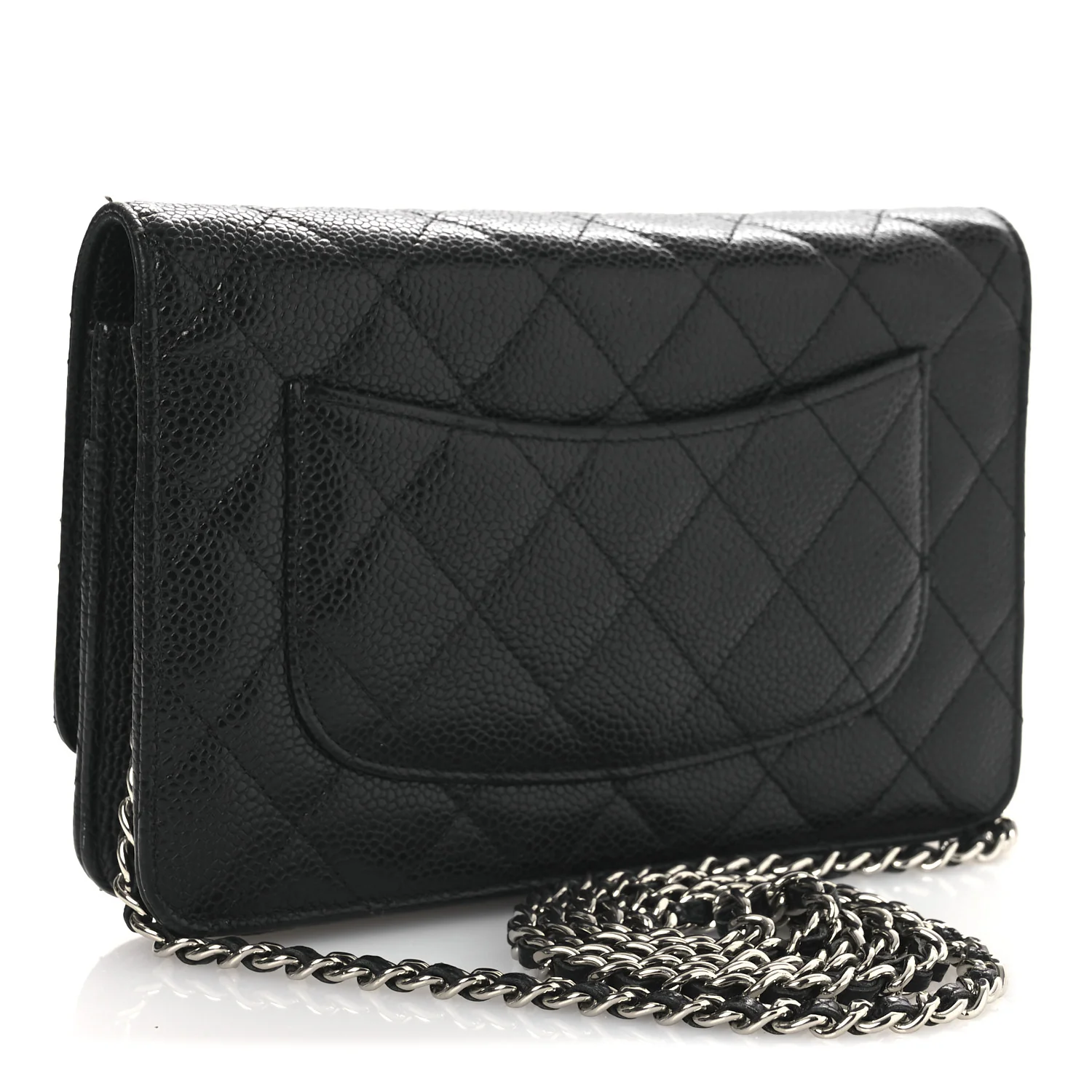 Caviar Quilted Wallet On Chain WOC Black - Image 3