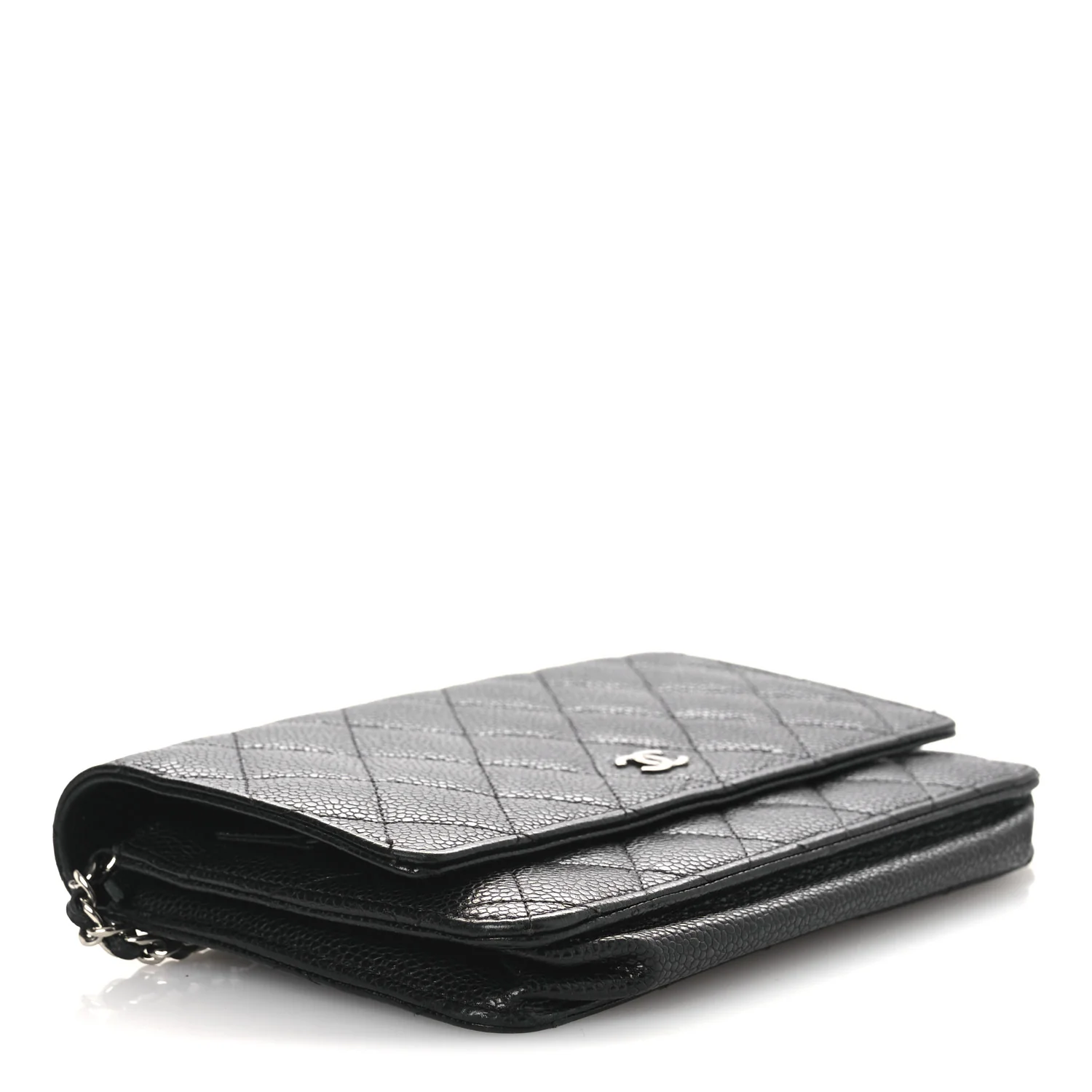Caviar Quilted Wallet On Chain WOC Black - Image 4